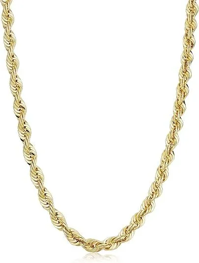 Product image for 14k Solid Gold Filled Diamon Cut Rope Chain 6mm Mens/Womens Jewelry