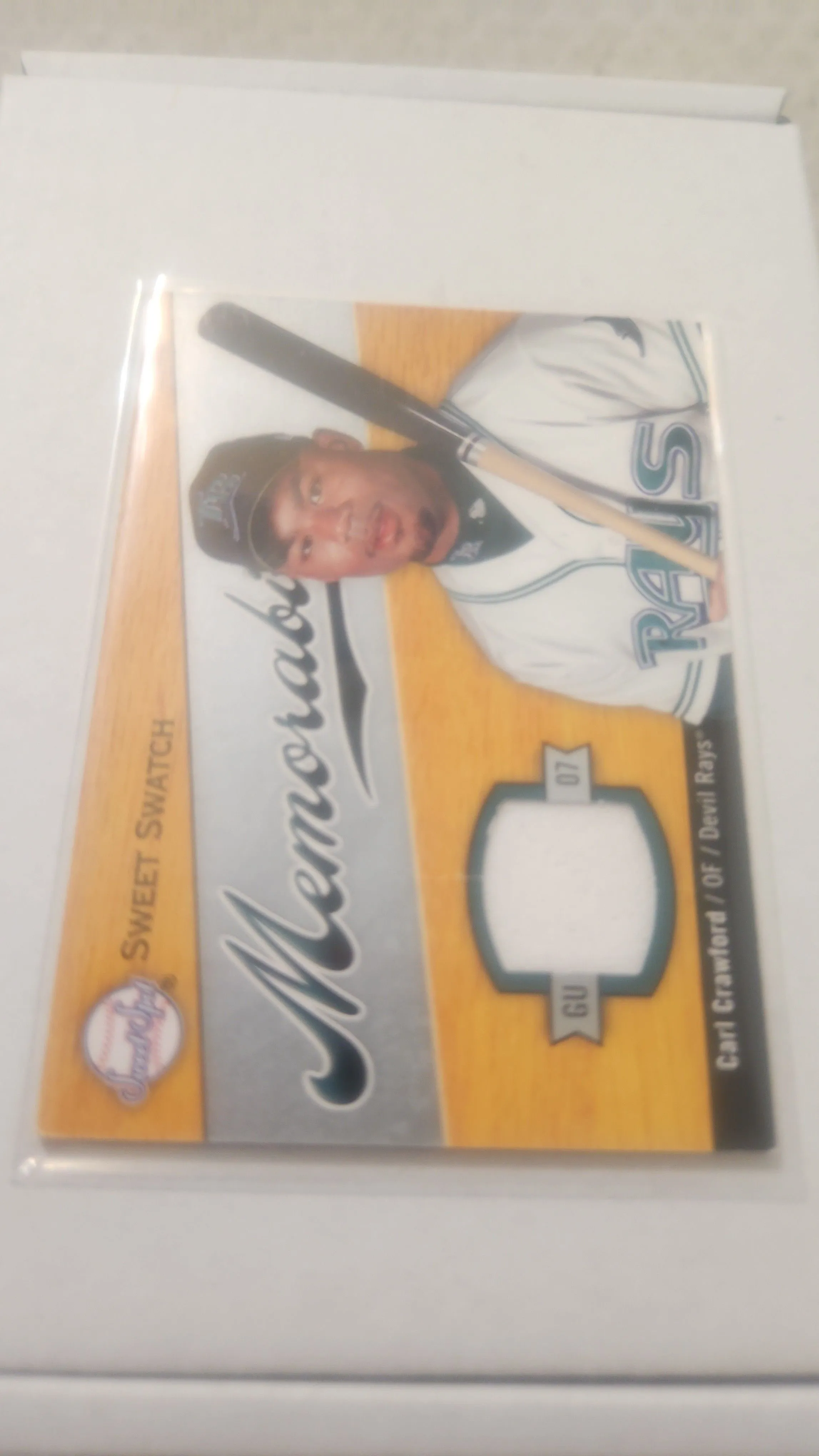 Product image for Carl Crawford 2007 Ud Sweet Spot game used jersey devil Ray's 