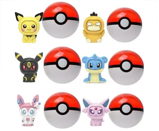 Product image for Pokemon with 4 different face expression + a pokeball