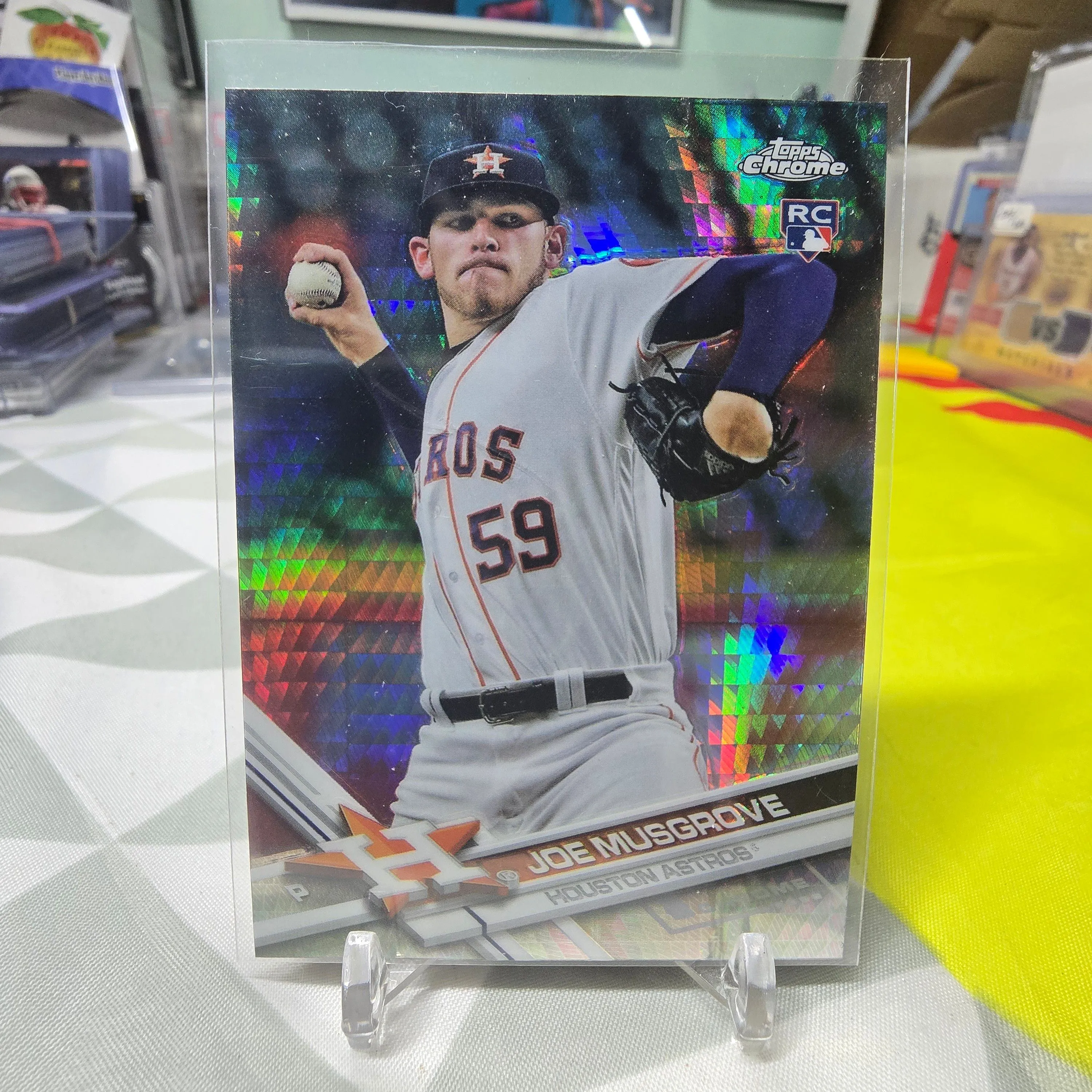 Product image for 2017 Topps Chrome Joe Musgrove Prism Refractor Rookie #120 San Diego Padres RC Astros