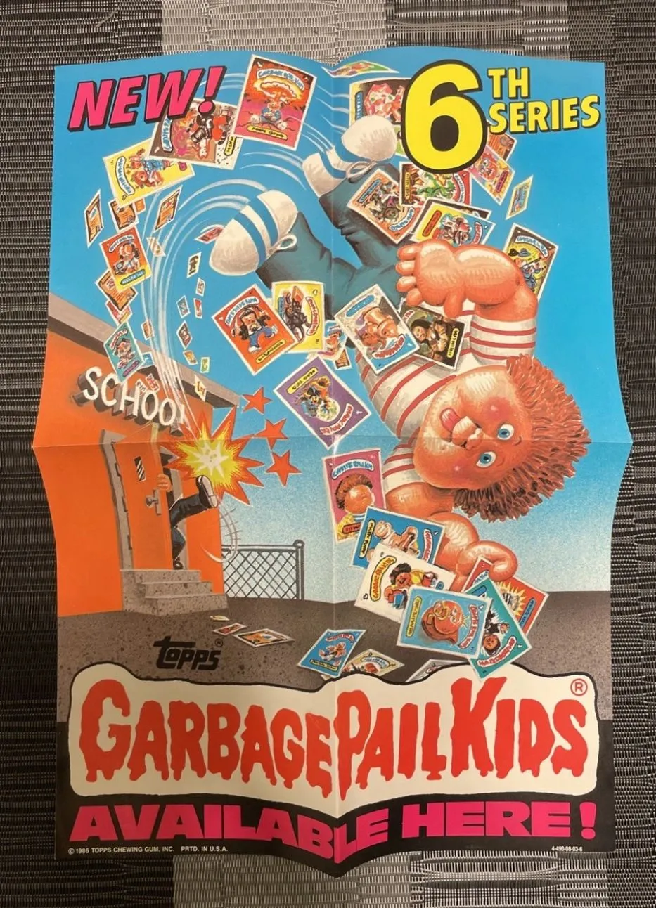 Product image for ORIGINAL 6th SERIES GARBAGE PAIL KIDS 10" X 14" POSTER GPK Topps 1988 FOLDED