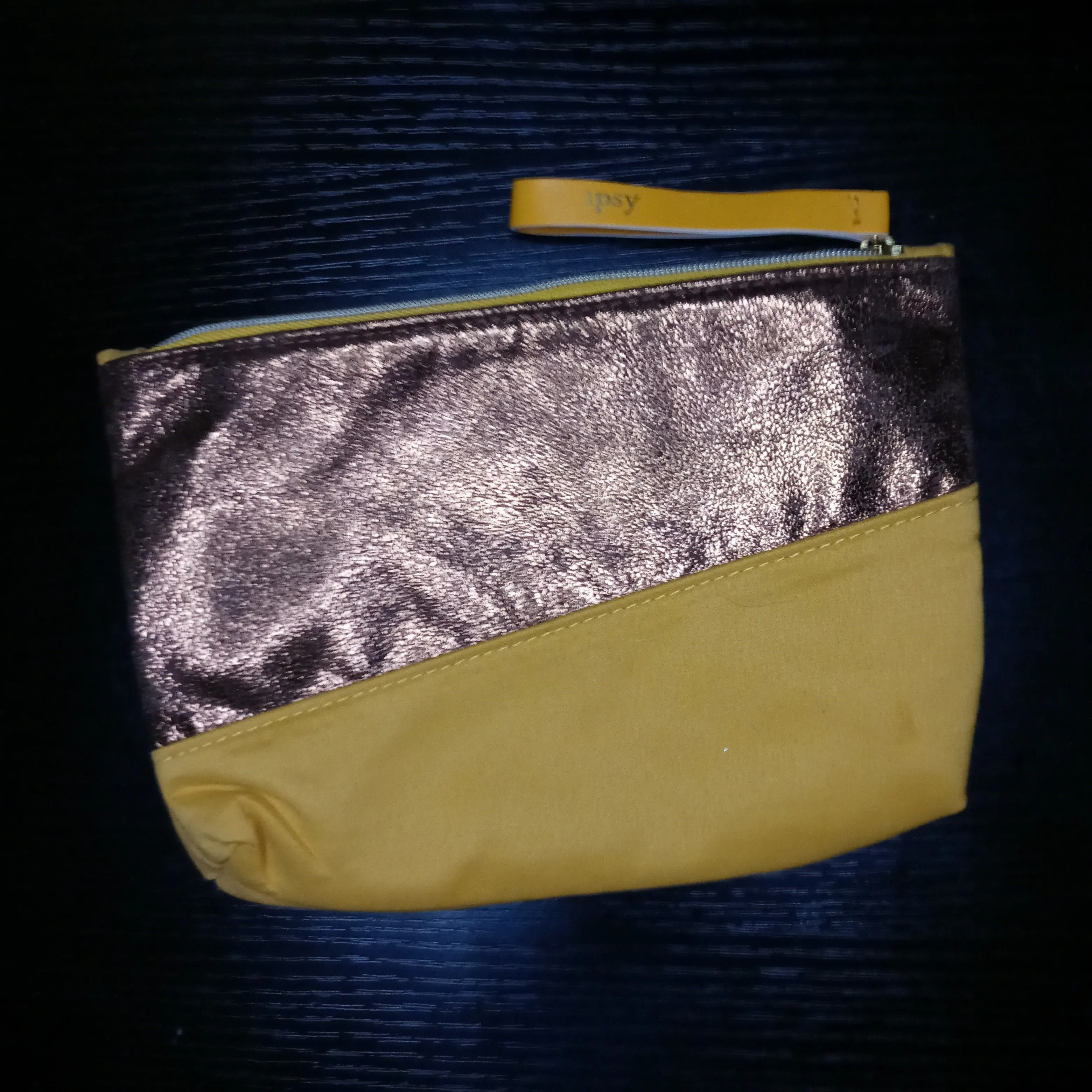 Product image for Ipsy Bronze and Yellow Makeup Bag