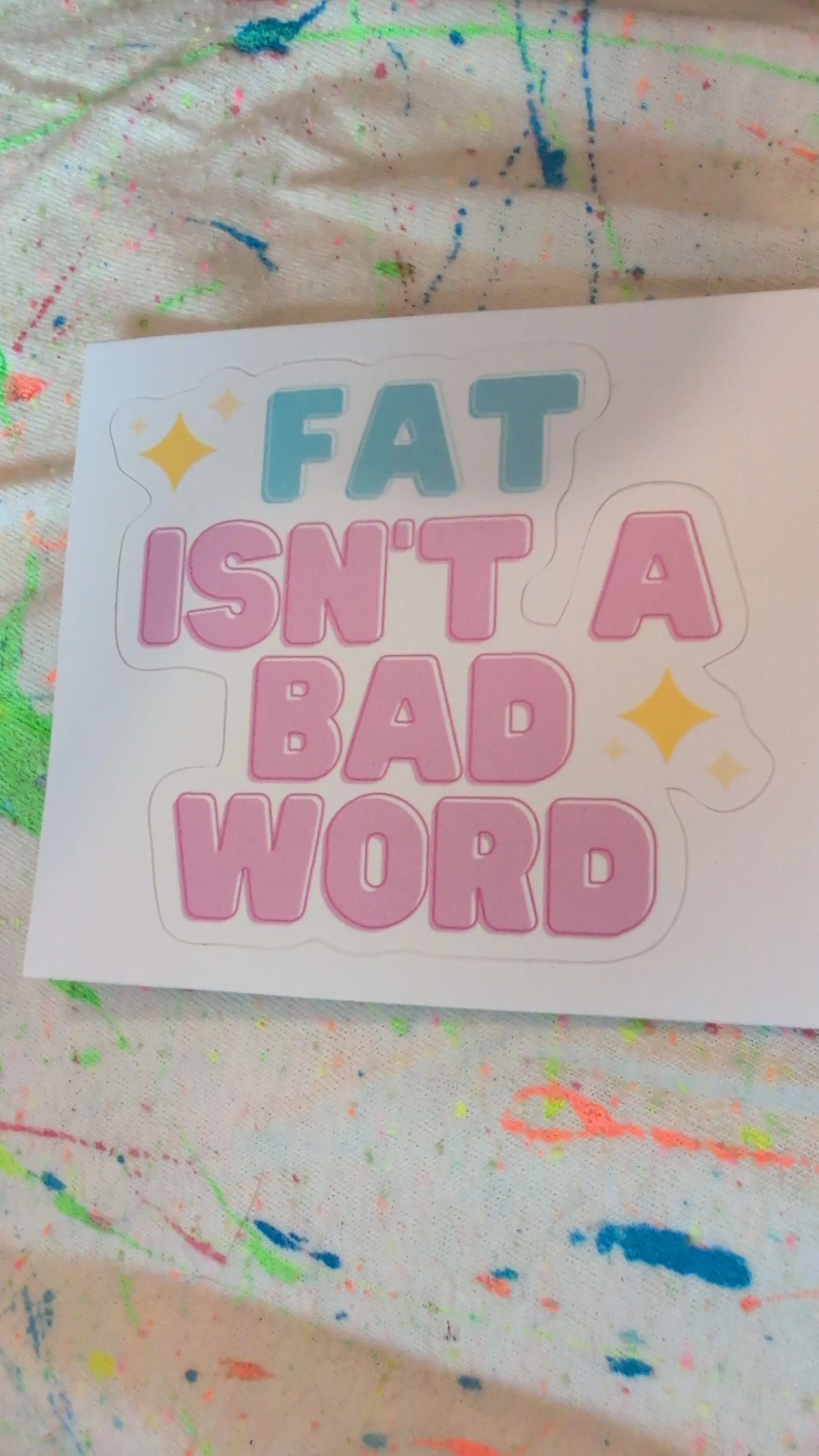 Product image for 000d "FAT isn't a bad word" vinyl decal waterproof fade-proof sticker