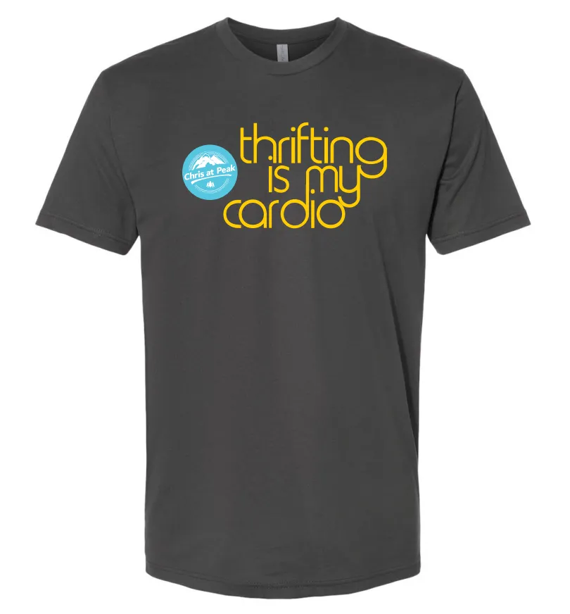 Product image for T2 - "Thrifting is my Cardio" Unisex MEDIUM Athletic Fit Tee