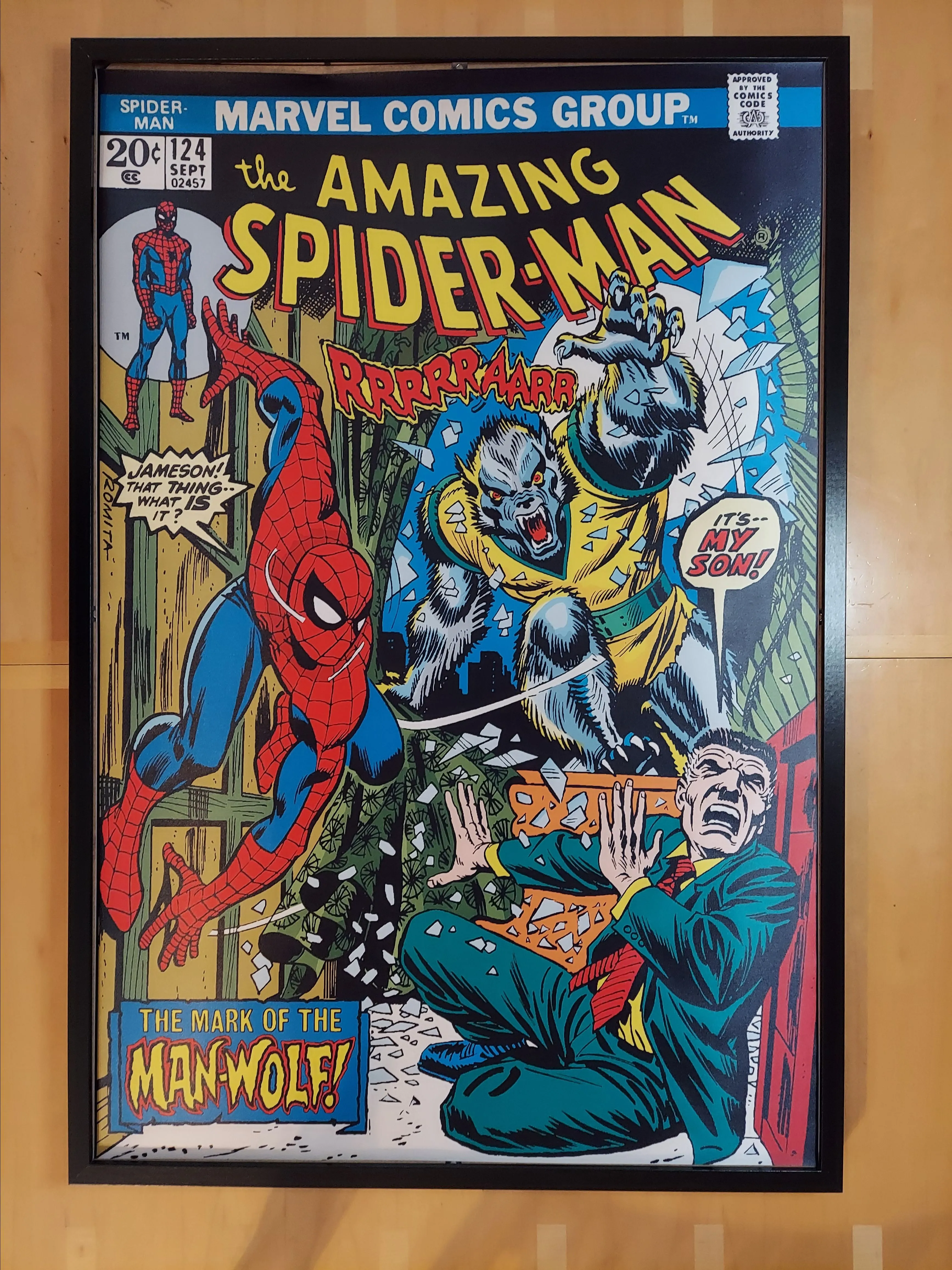 Product image for Amazing Spider-Man 124 Comic Cover Silk canvas Fabric Poster (24" x 36" …