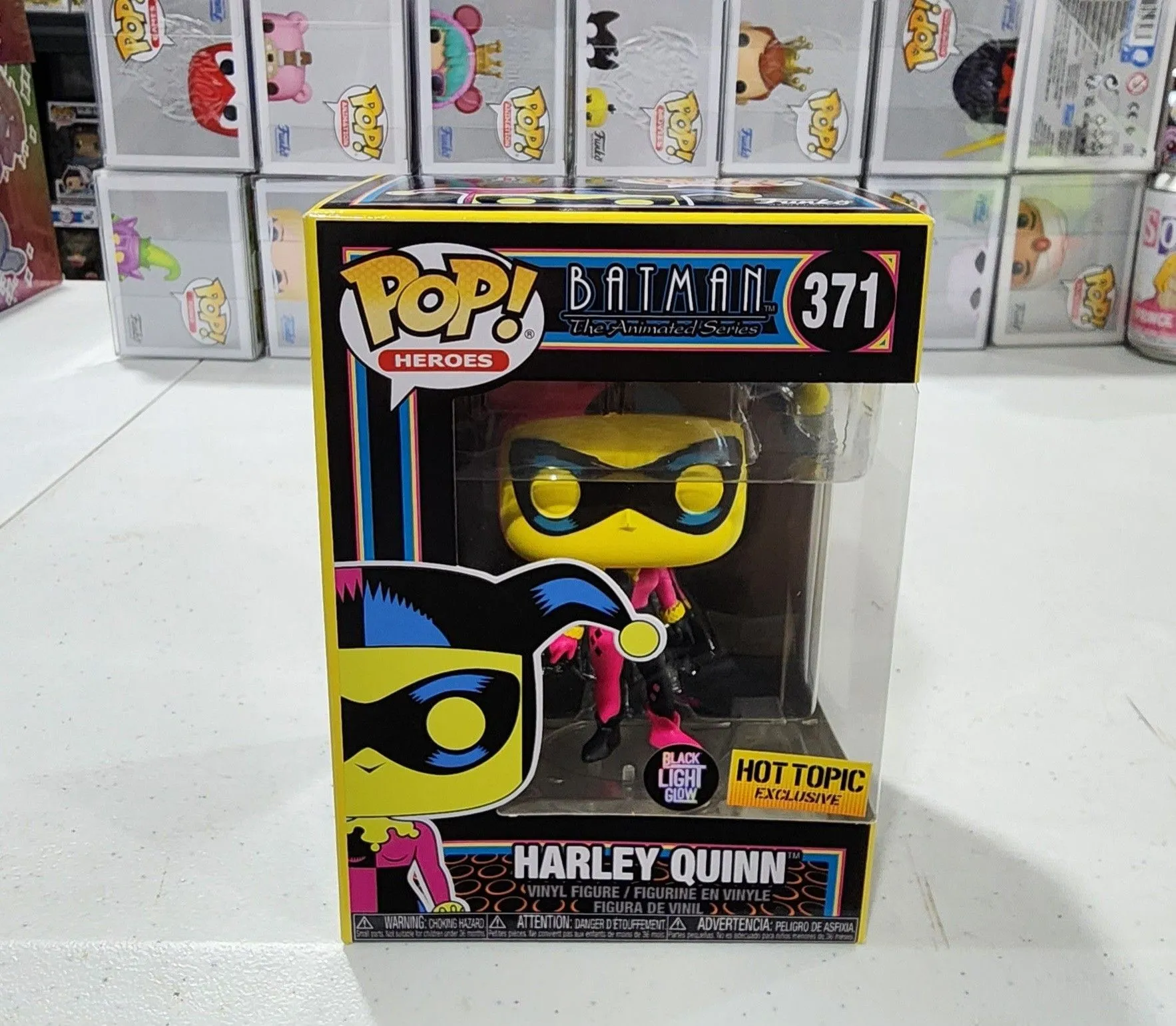 Product image for Funko Pop Batman The Aninated Series Harley Quinn Black Light Hot Topic Exclusive
