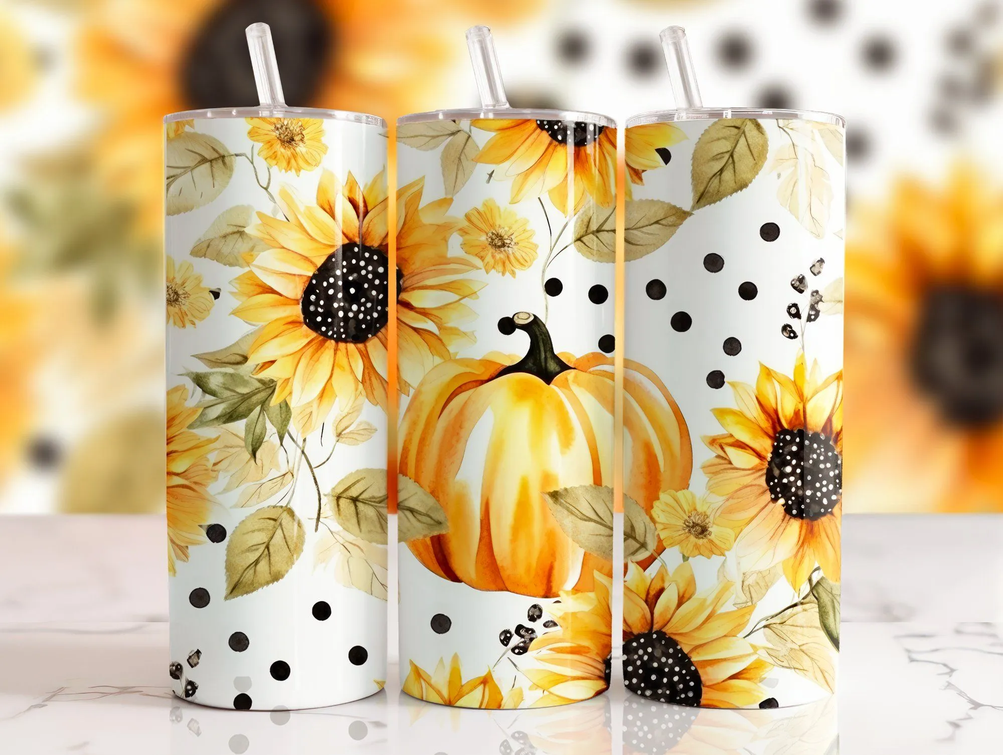 Product image for Pumpkins and sunflowers 20oz tumbler