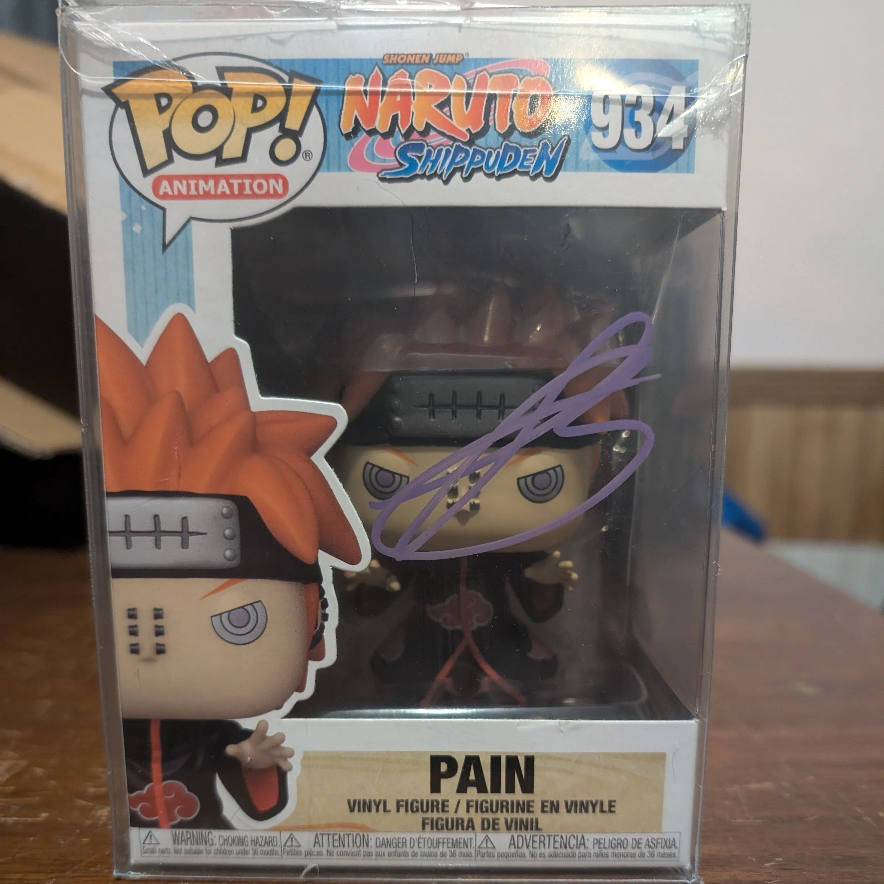 Product image for Collectible Funko Pop pain from Naruto Shippuden signed by Troy Baker comes with COA