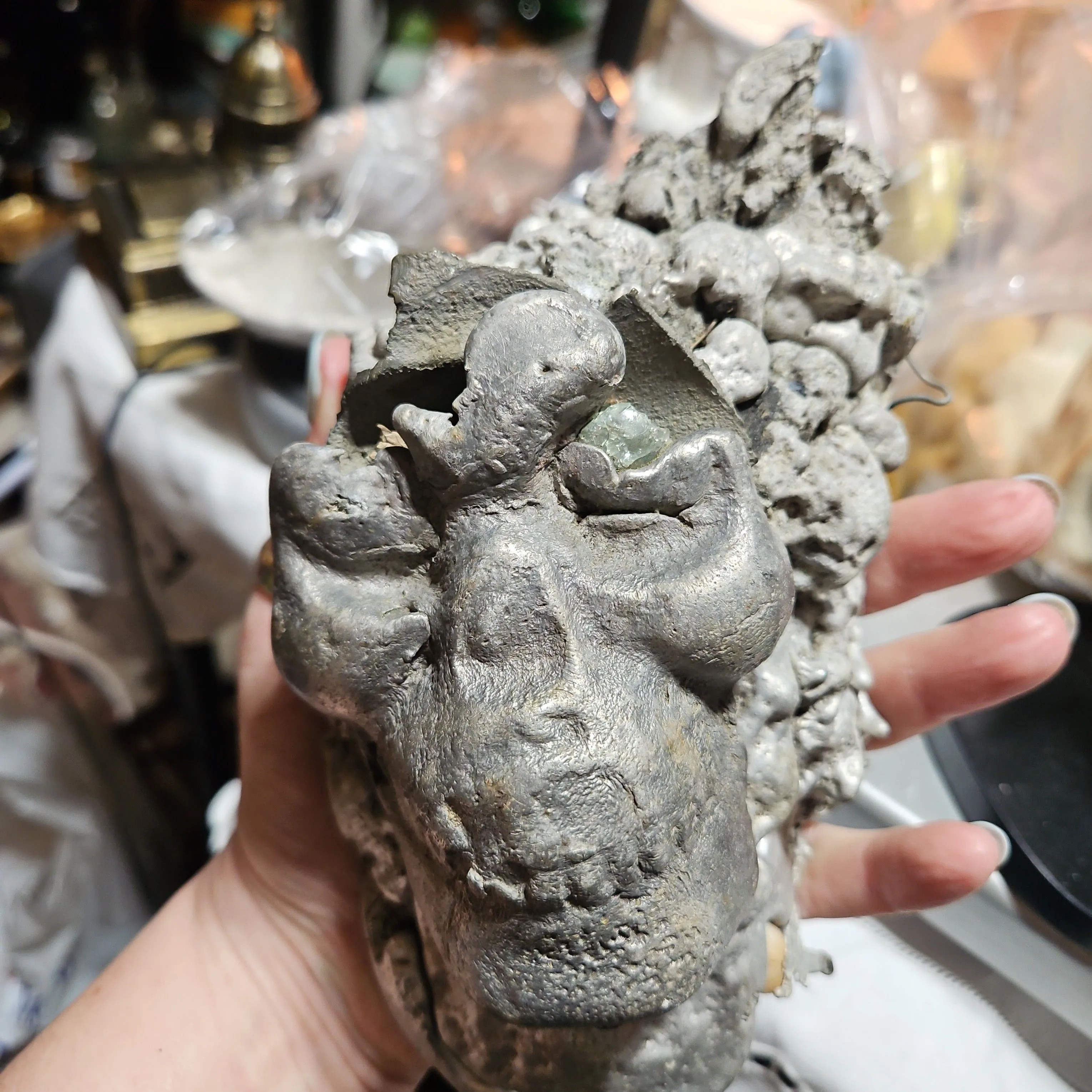 Product image for Aluminum skull art piece