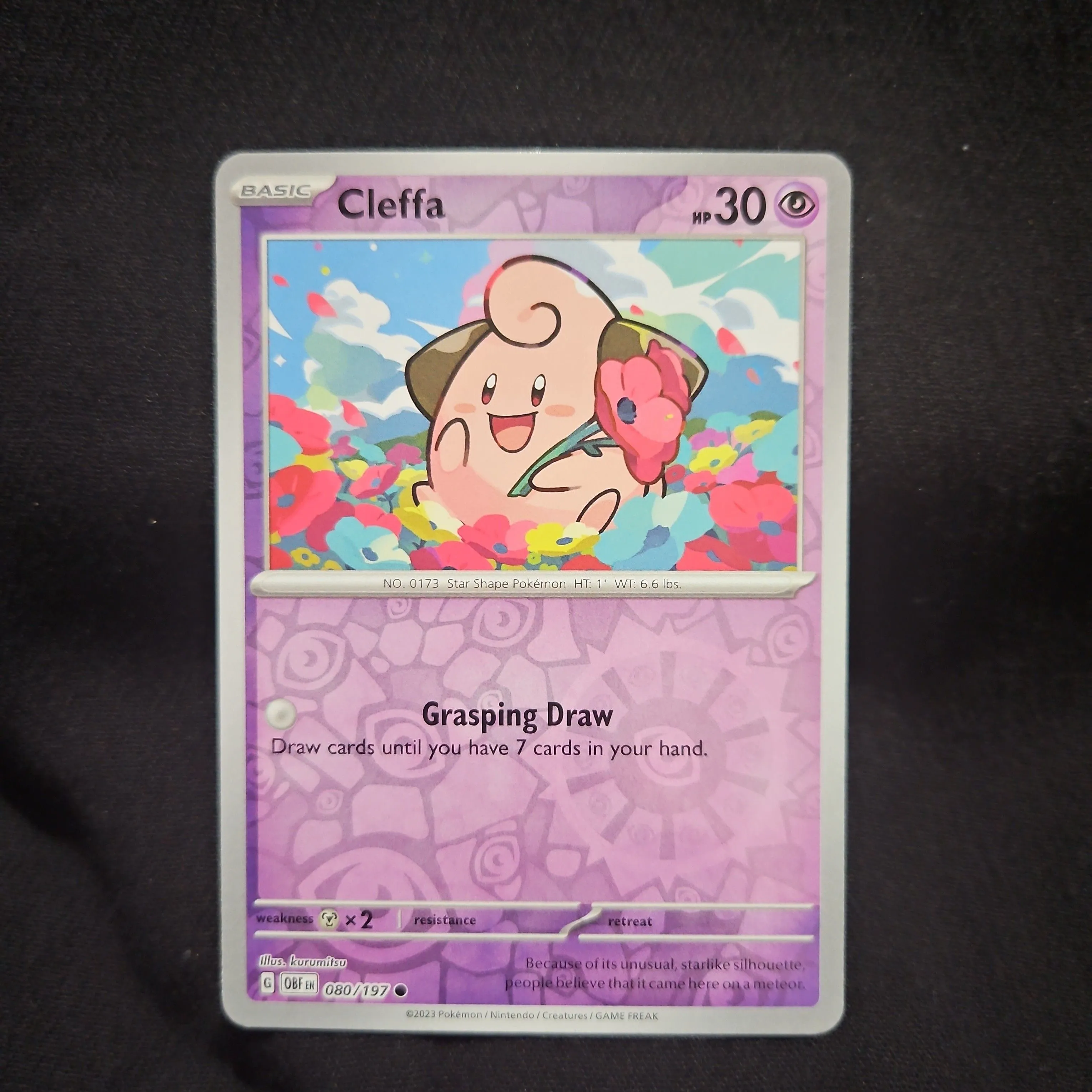 cleffa pokemon card (202/197) – PokeGuard Fairy Ability Excitable Draw Once during your turn (before your attack) Cleffa Pokemon Card Credit Card