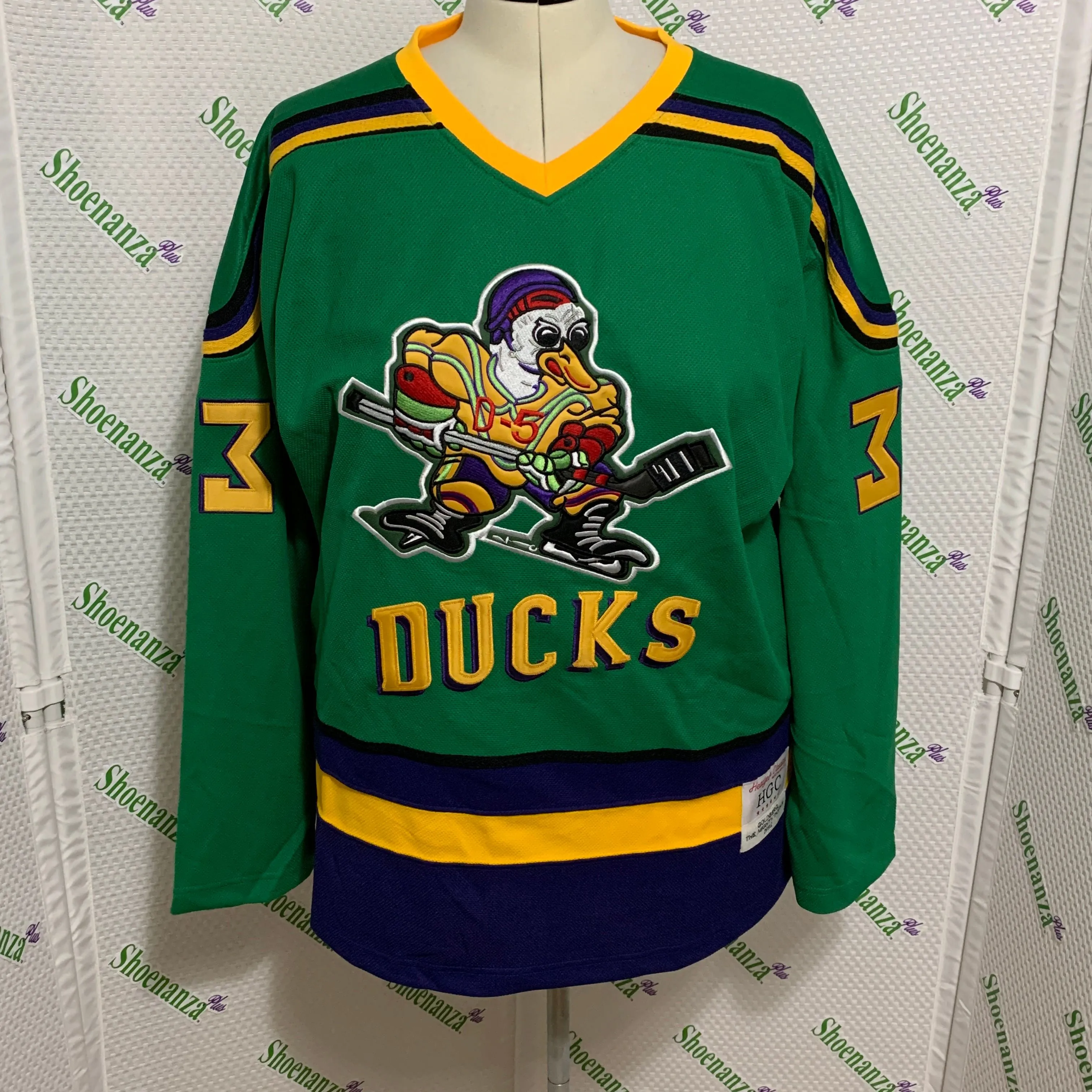 Product image for Headgear Classics Hockey Jersey HGC Mighty Ducks Greg Goldberg Green Mens 2XL
