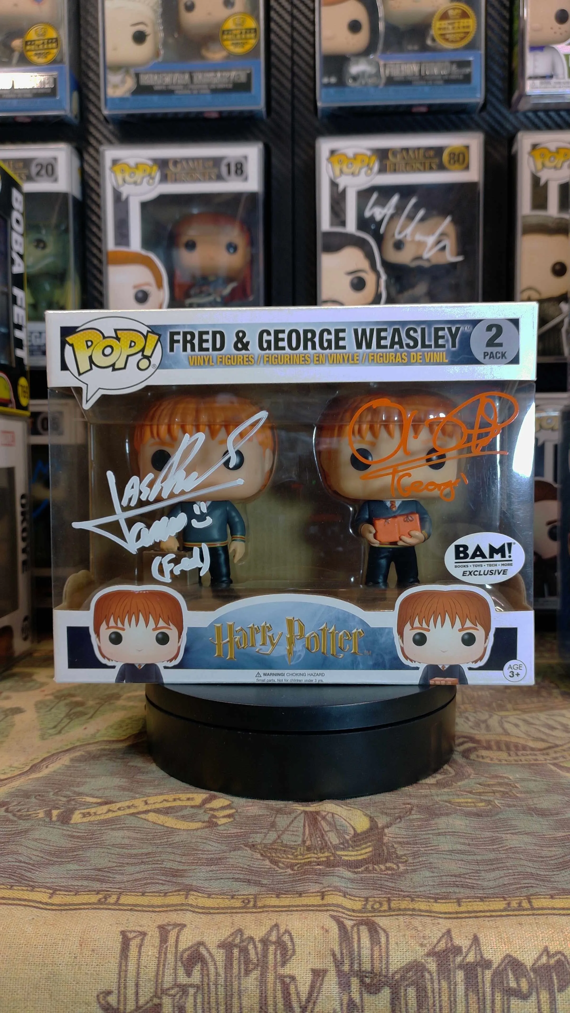 Product image for Signed Pop! - Wizarding World - Fred and George Weasley Two Pack