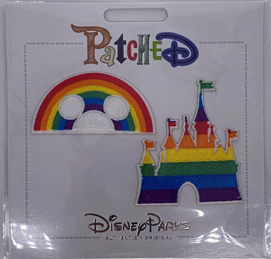 Product image for Disney Parks Patched WDW Rainbow  Ears / Castle Adhesive Patch Set