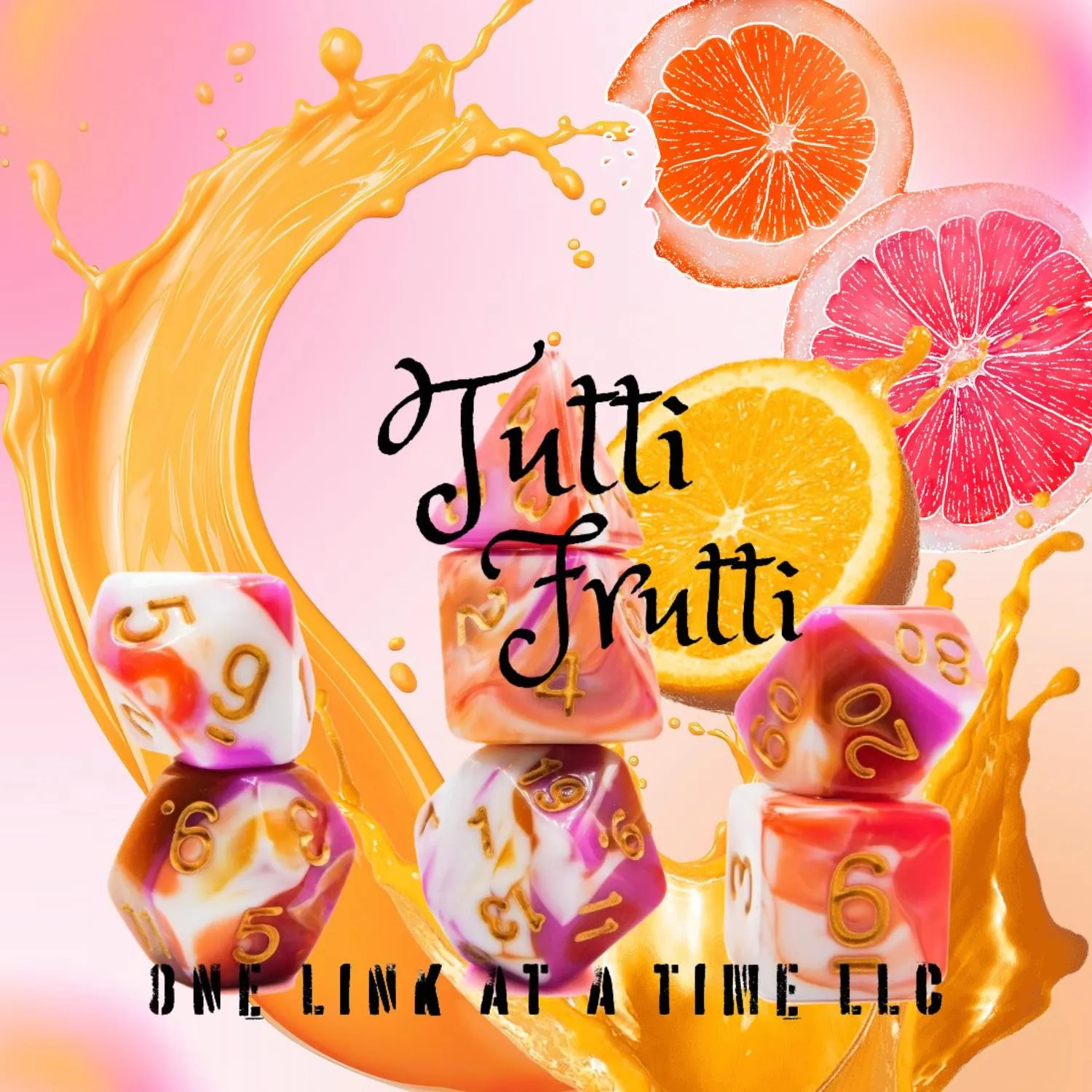 Product image for [TUTTI FRUTTI] 7pc Acrylic Dice Set [ACR073]