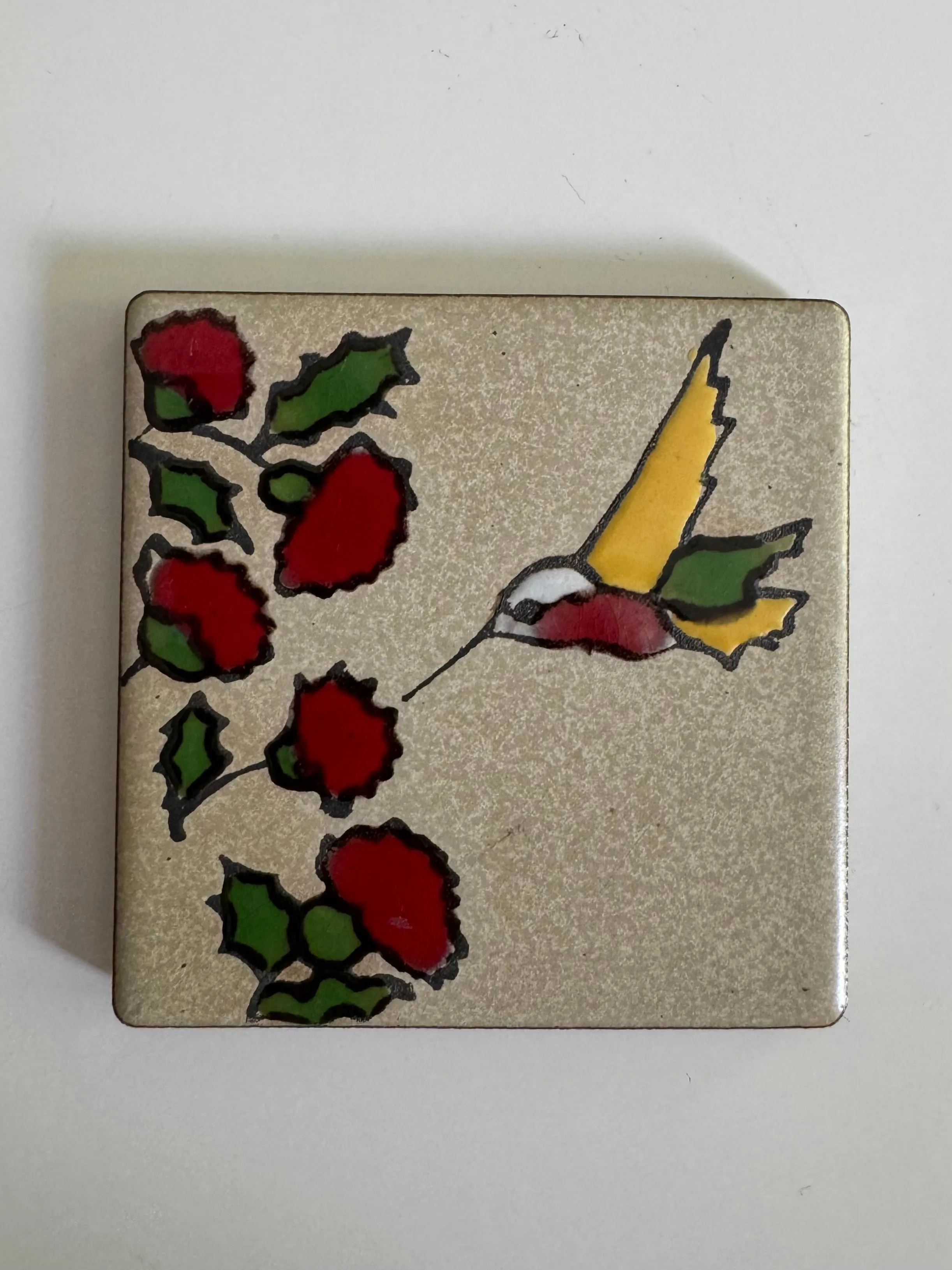Product image for Hand-painted bird ceramic tile trivet