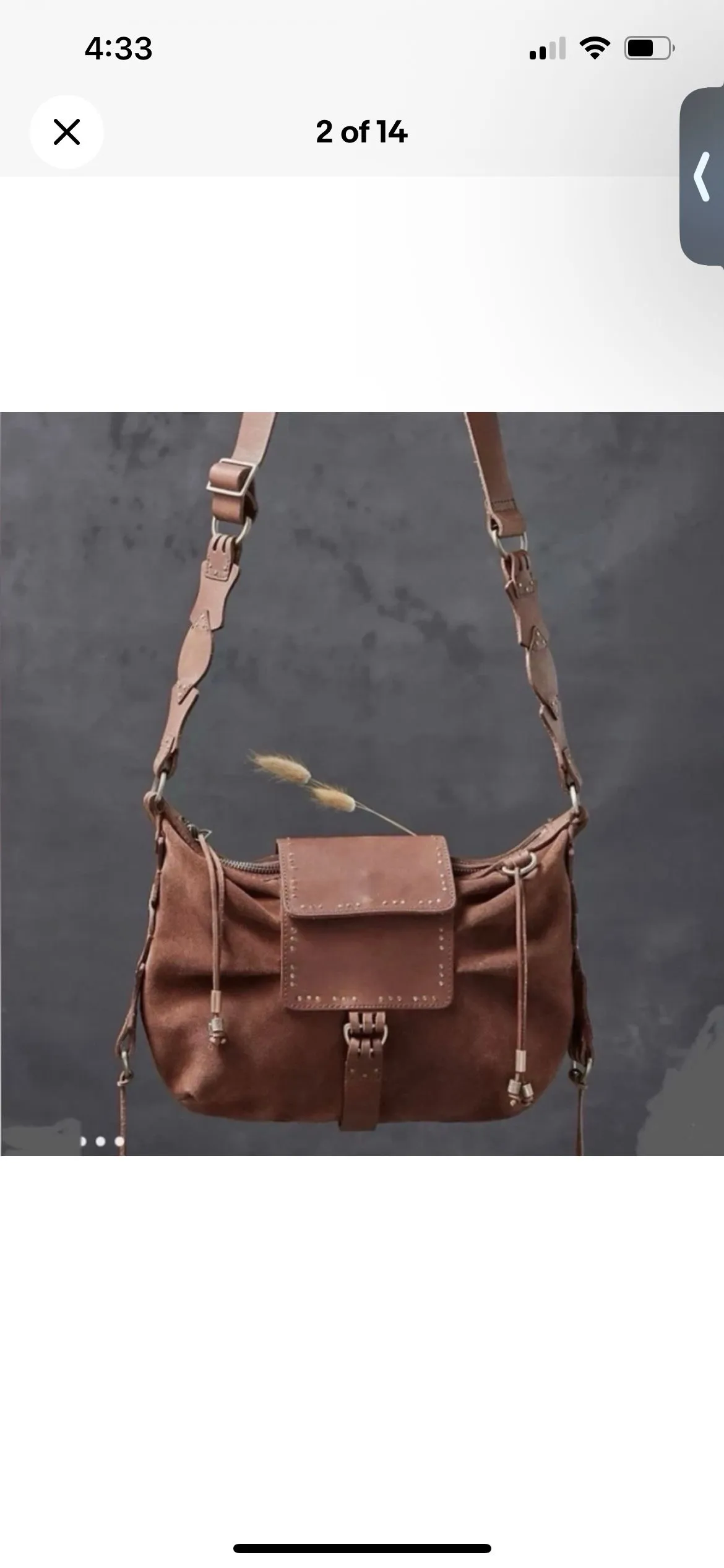 Product image for Free People We The Free Suede Leather Silvie Studded Sling Cognac Brown NWT