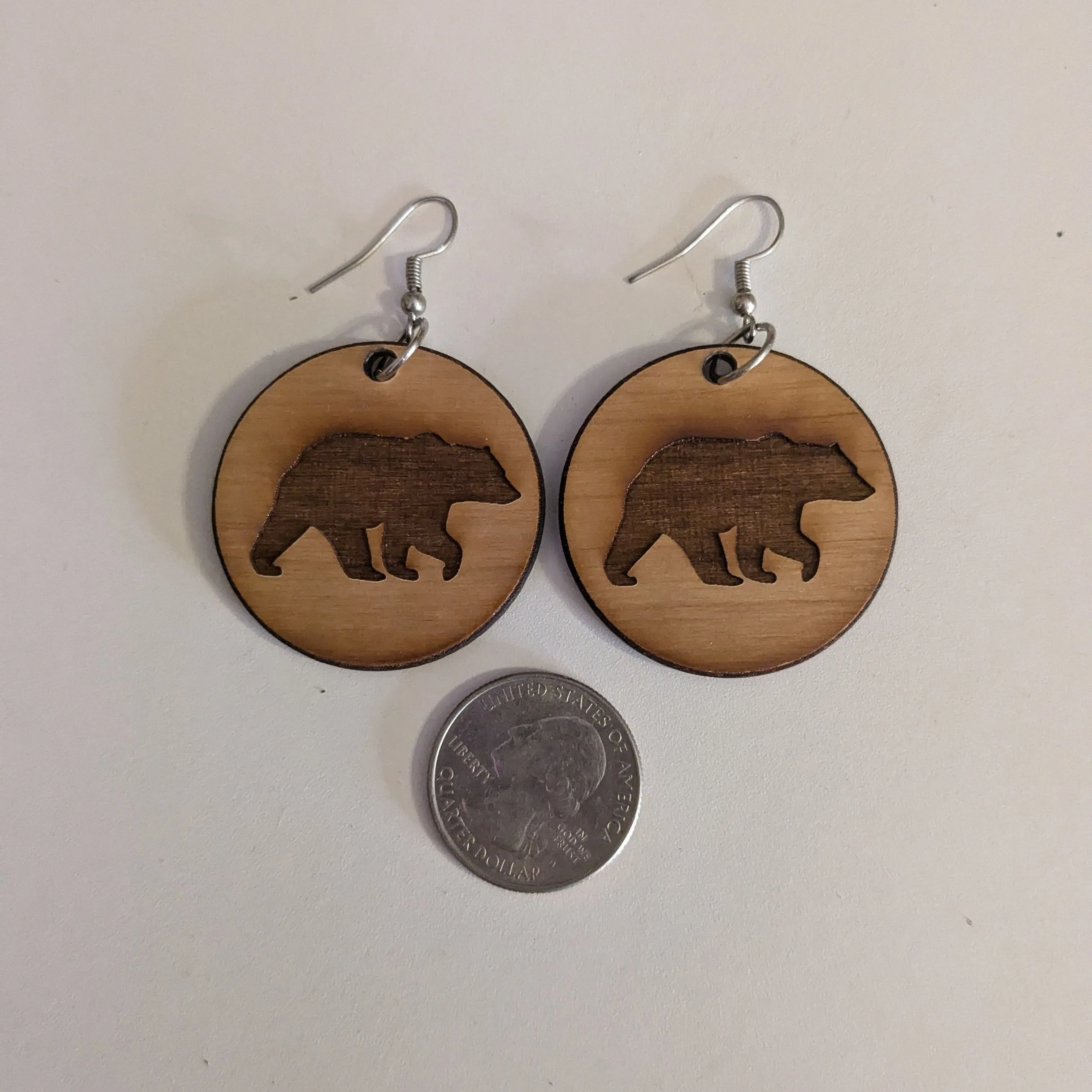 Product image for wood Bear earrings