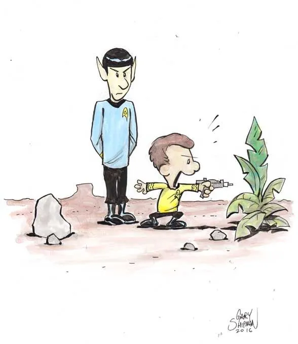 Product image for P Art Print | Calvin & Hobbs Star Trek #2