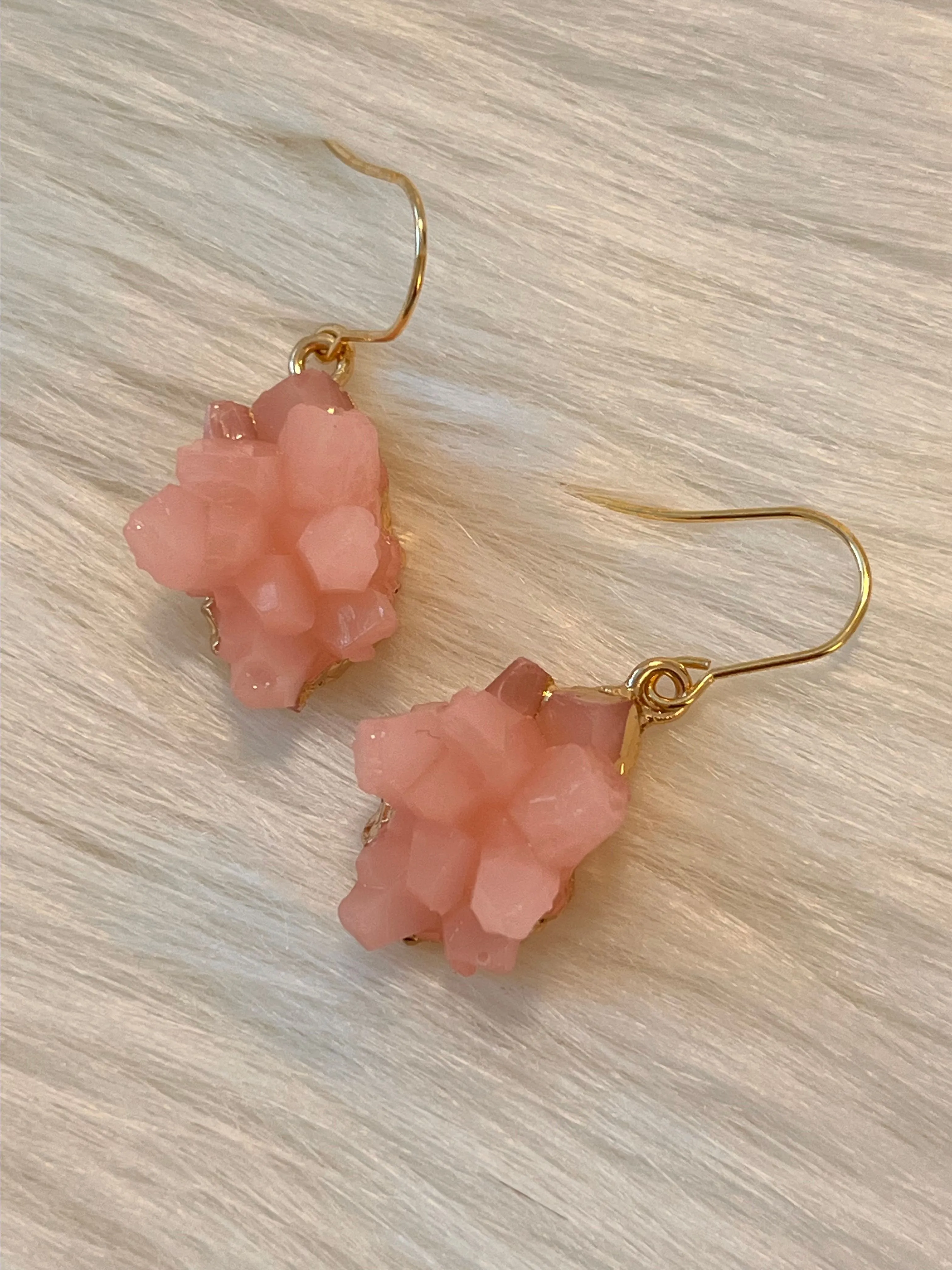 Product image for Pink druzy drop earrings