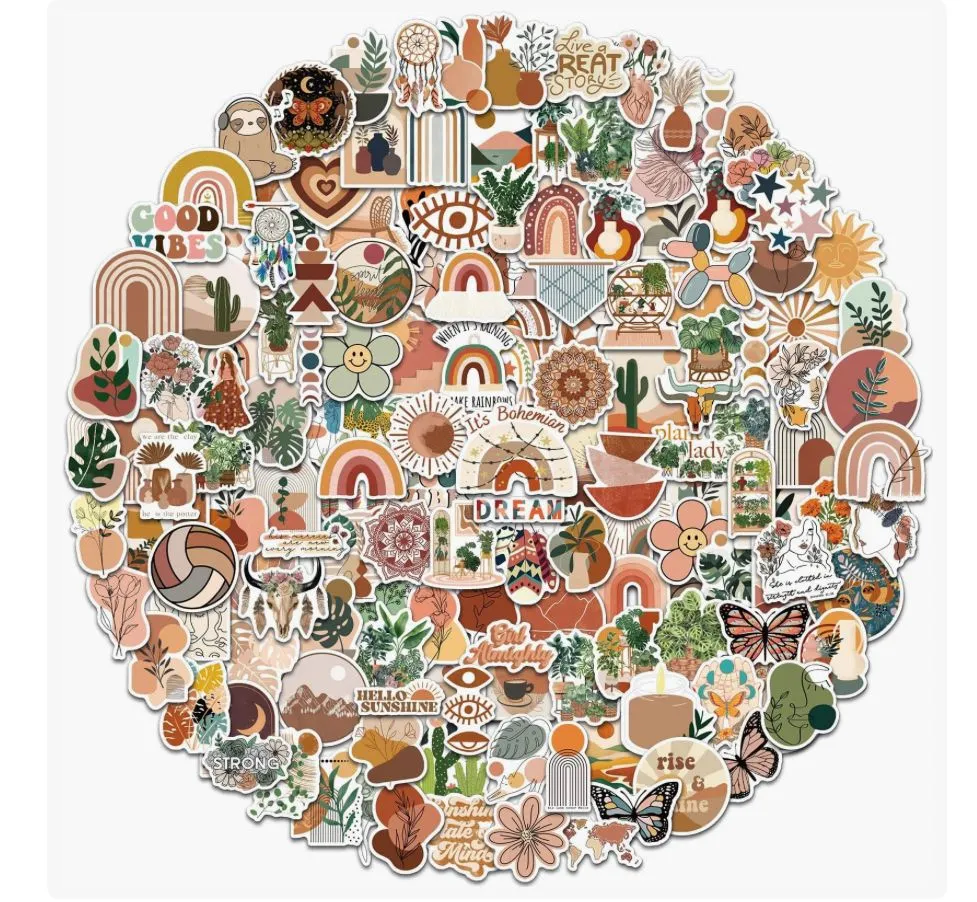 Product image for Waterproof assorted boho stickers!// 5 pieces