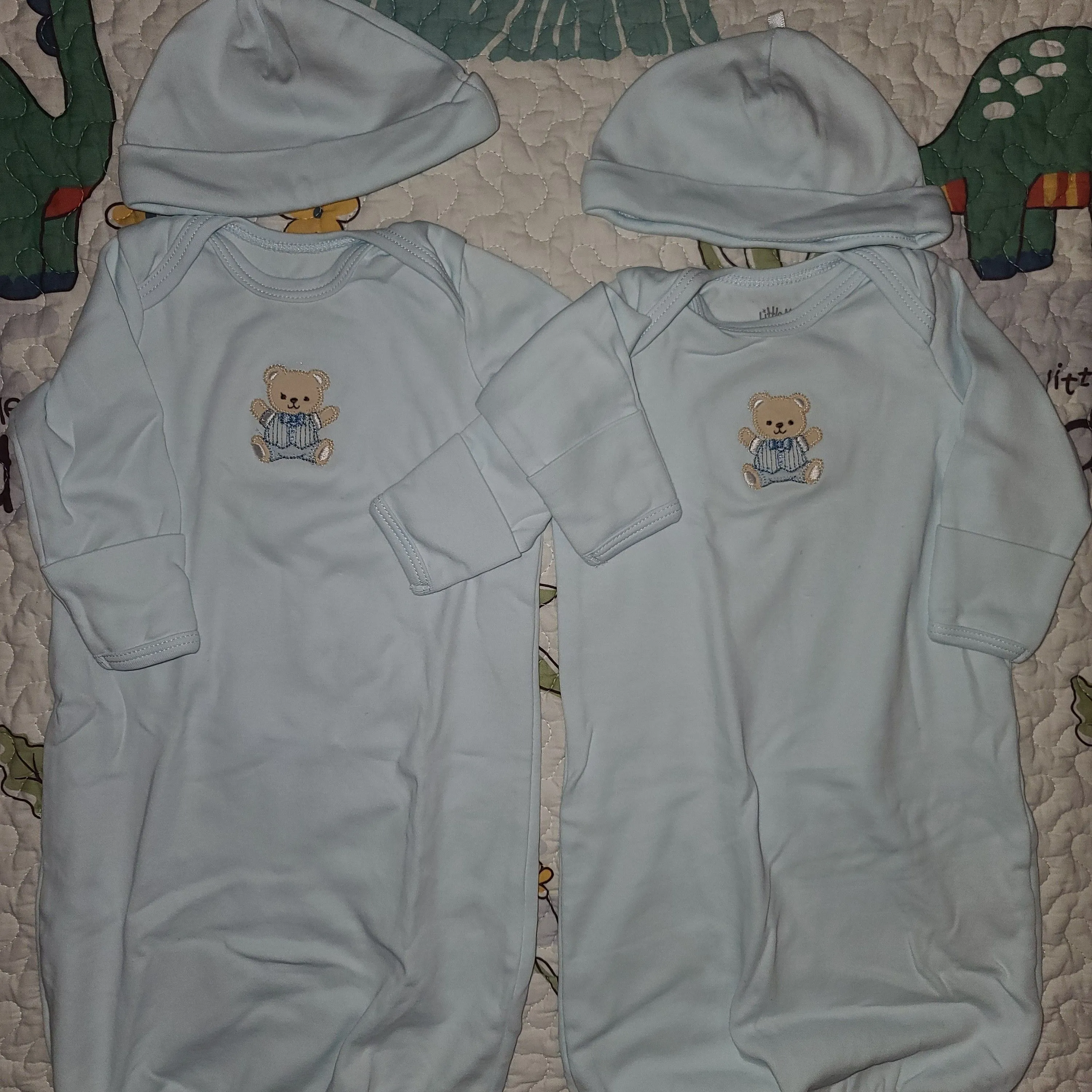 Product image for Little Me Blue Gowns & Hats 0-3m