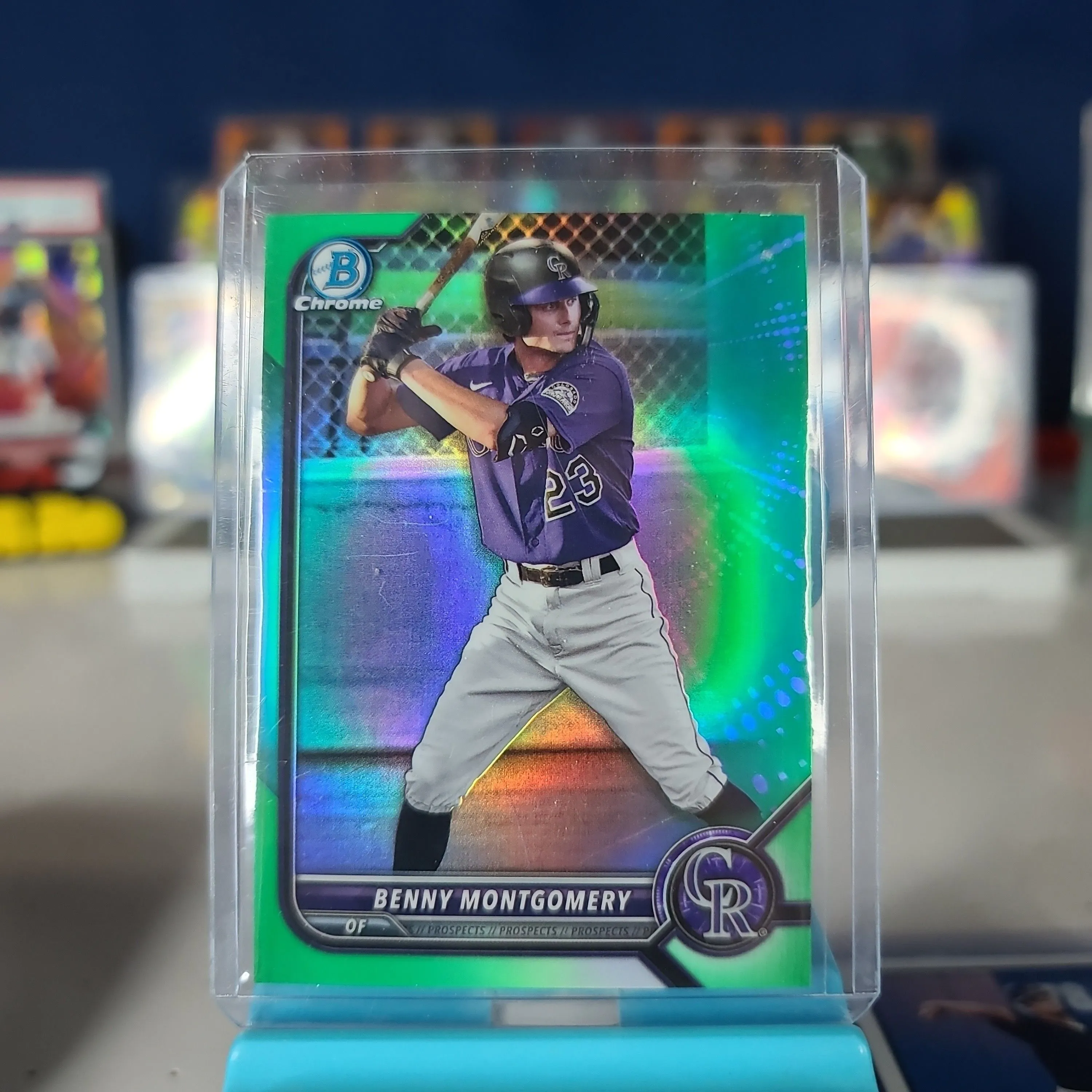 Product image for 2022 Bowman Draft Chrome #BDC-155 Benny Montgomery Green Refractor #’d /99