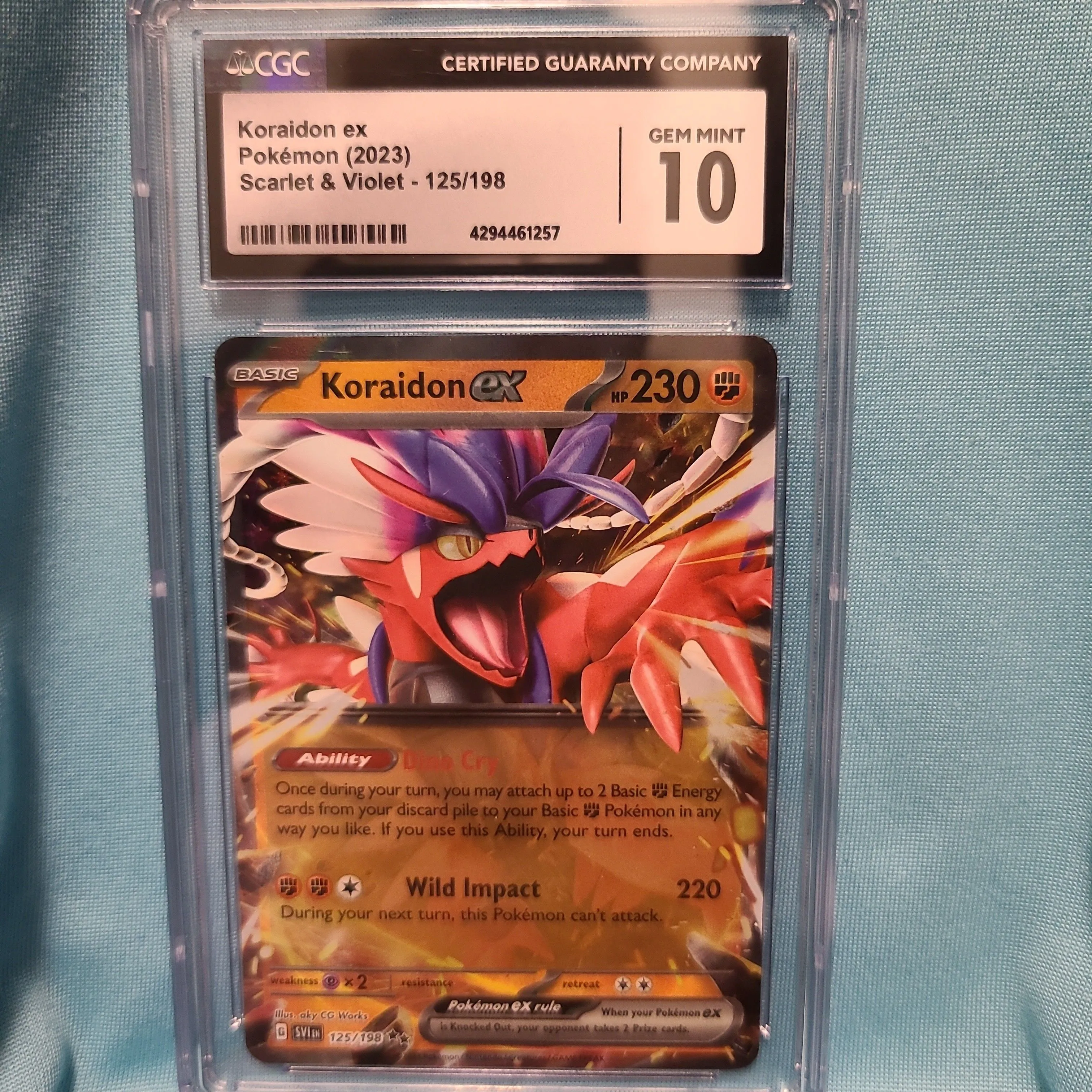 Product image for 2023 CGC 💎 GEM MINT 10 💎 KORAIDON EX #125