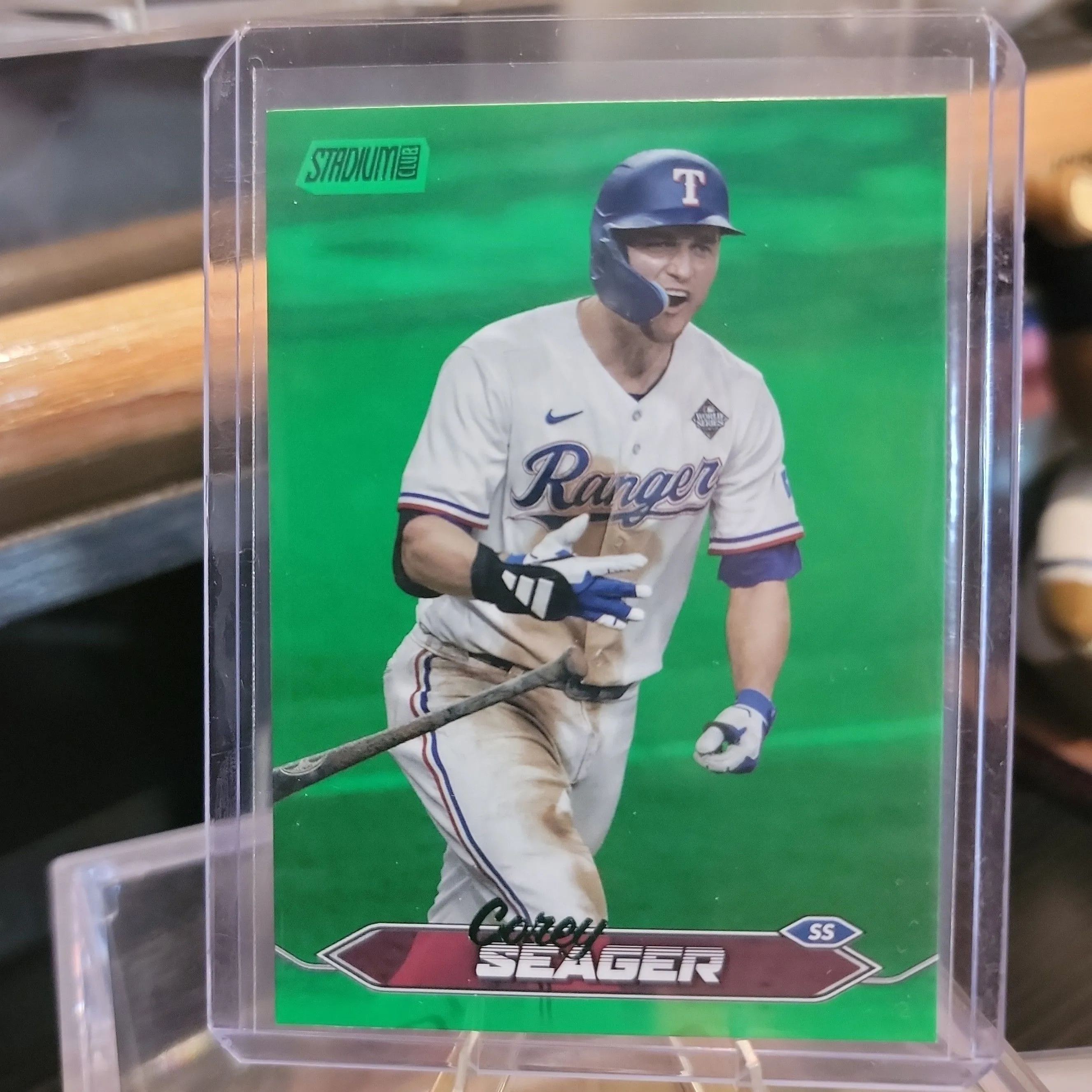 Product image for 2024 Stadium Club Green Foil Parallel Card # 065/199 Corey Seager: Texas Rangers