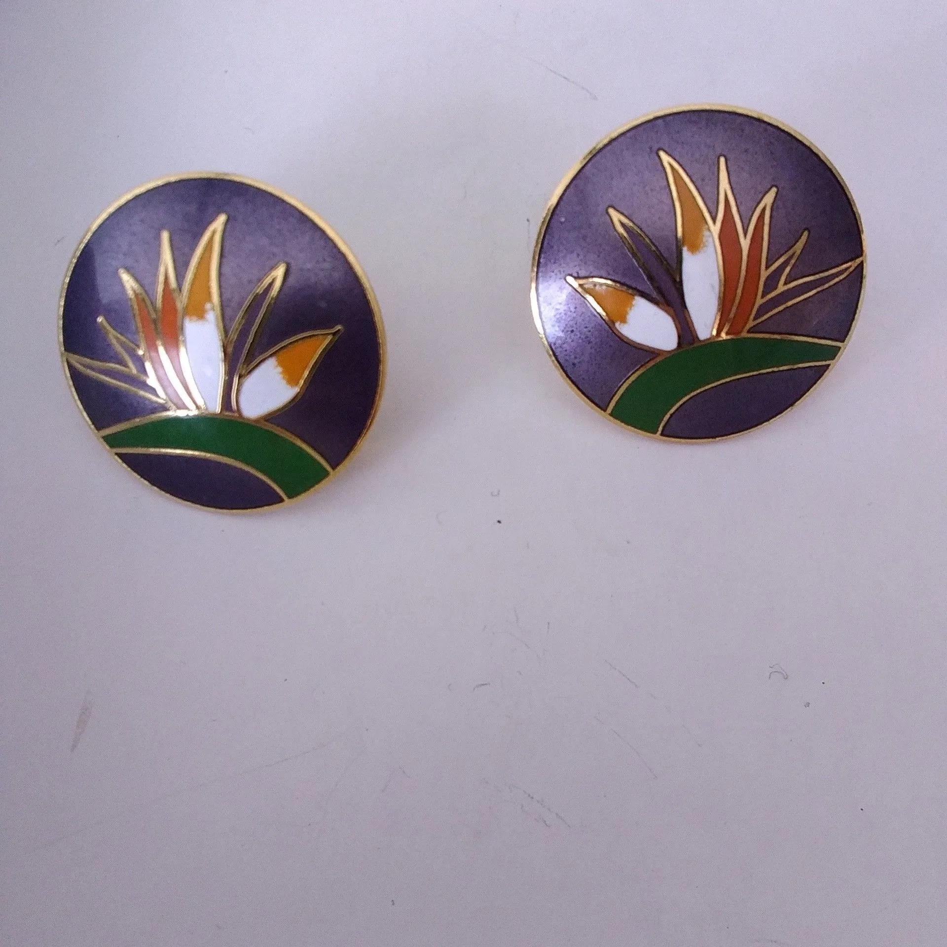 Product image for Signed cloisonne earrings