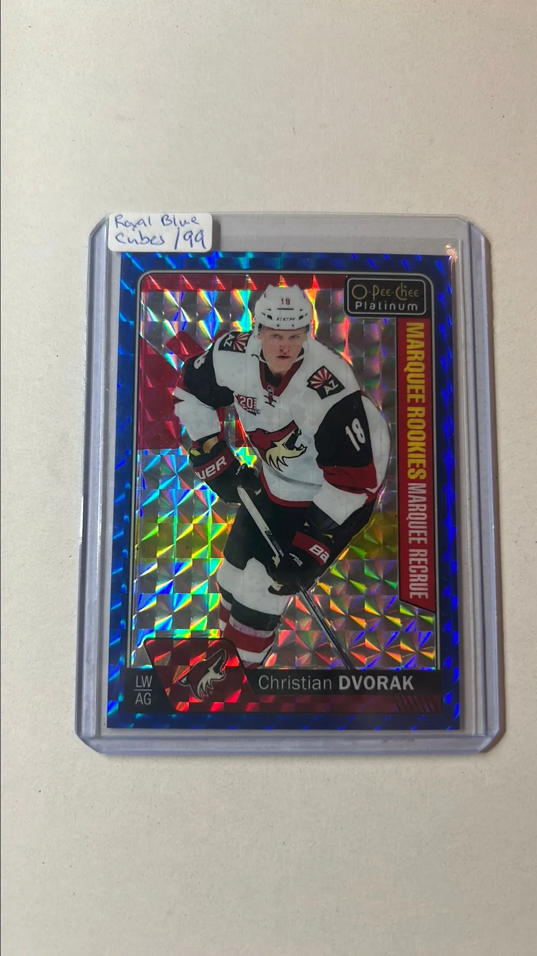 Product image for CHRISTIAN DVORAK /99 Montreal Canadiens ROYAL BLUE CUBES /99 MARQUEE ROOKIES