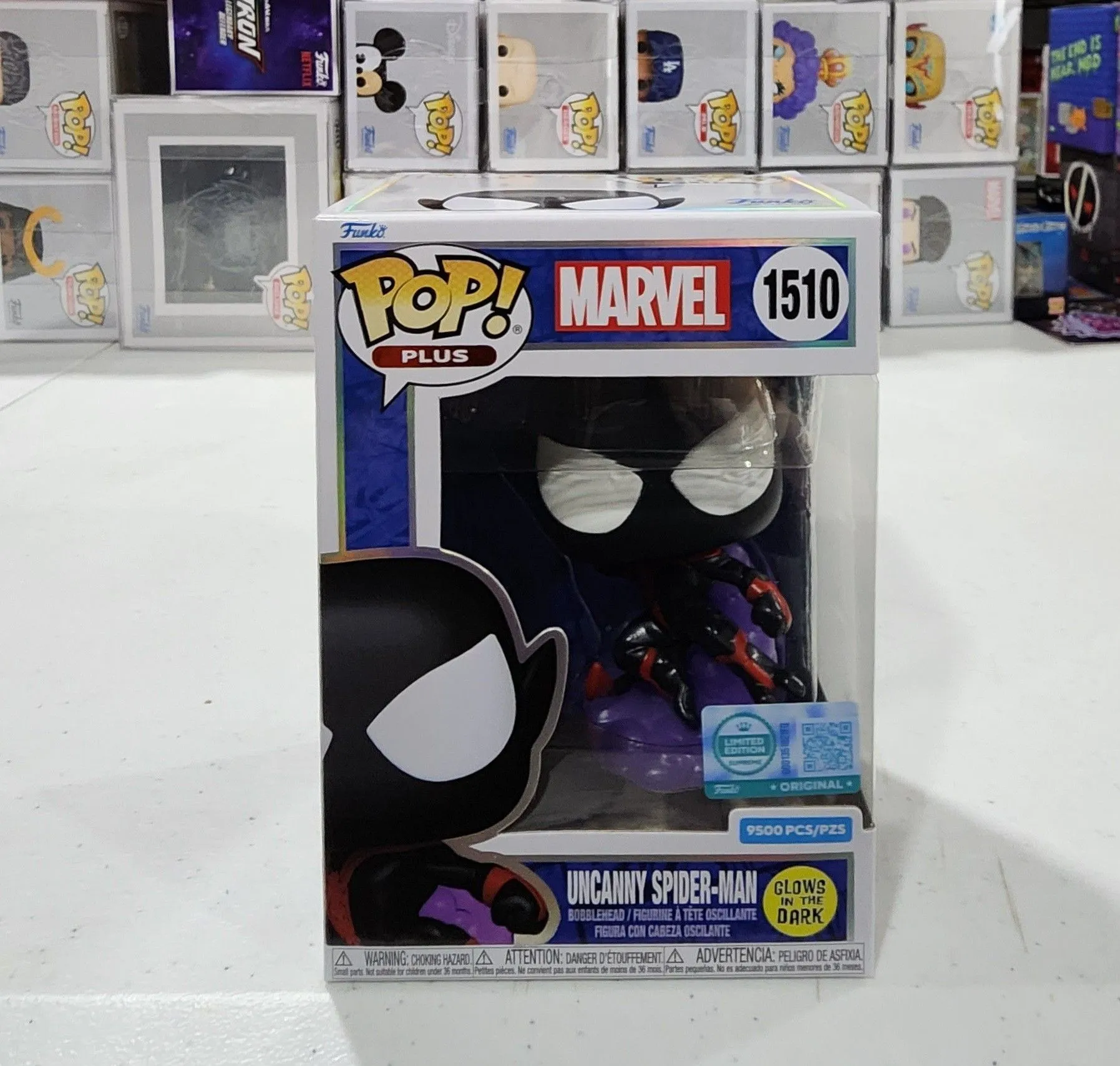 Product image for Funko Pop Uncanny Spider-Man Glow Limited Edition 9500 Pcs With Protector 