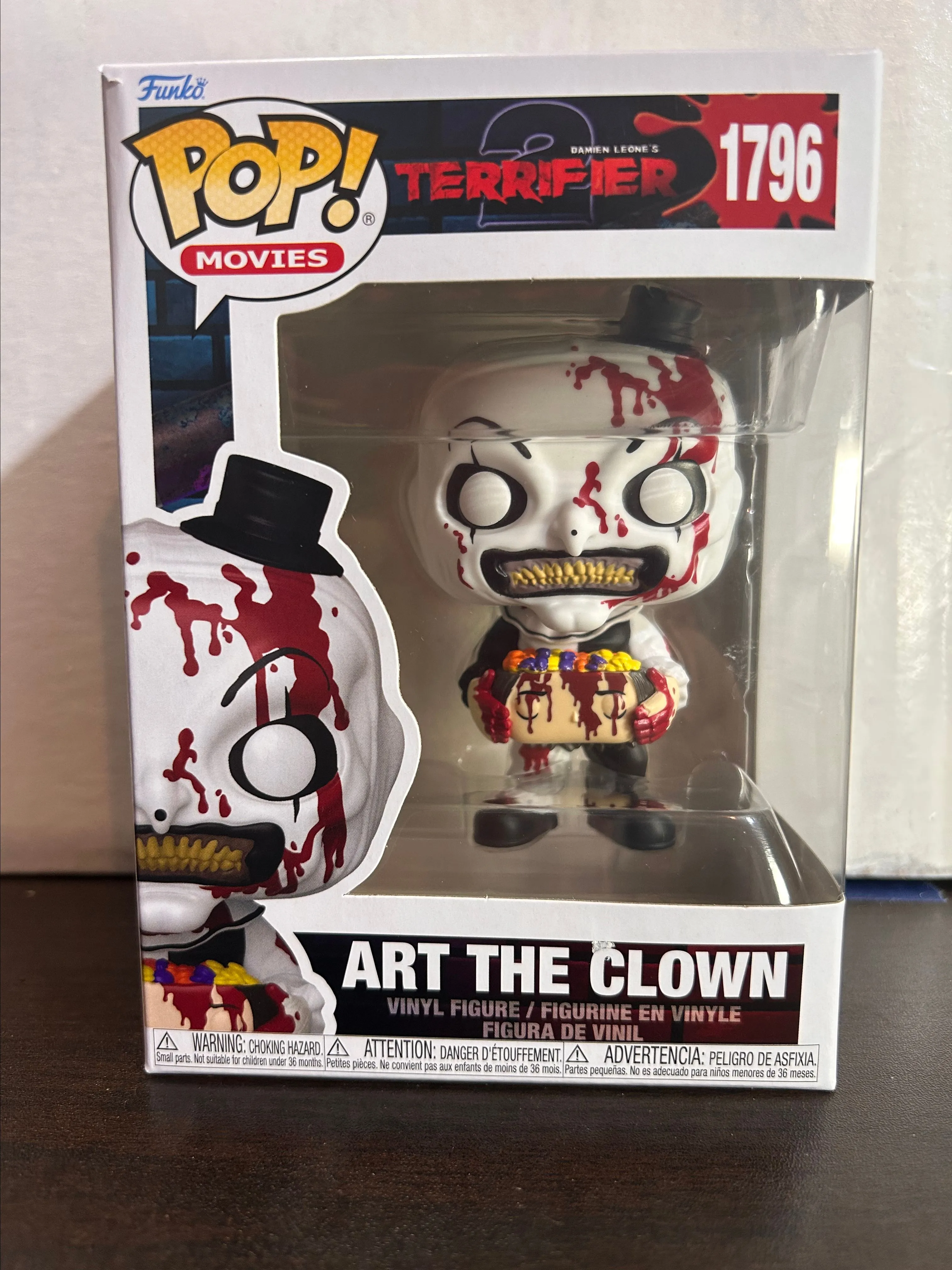 Product image for Art the Clown With Head Terrifier Movies Funko Pop 1796 With Protector