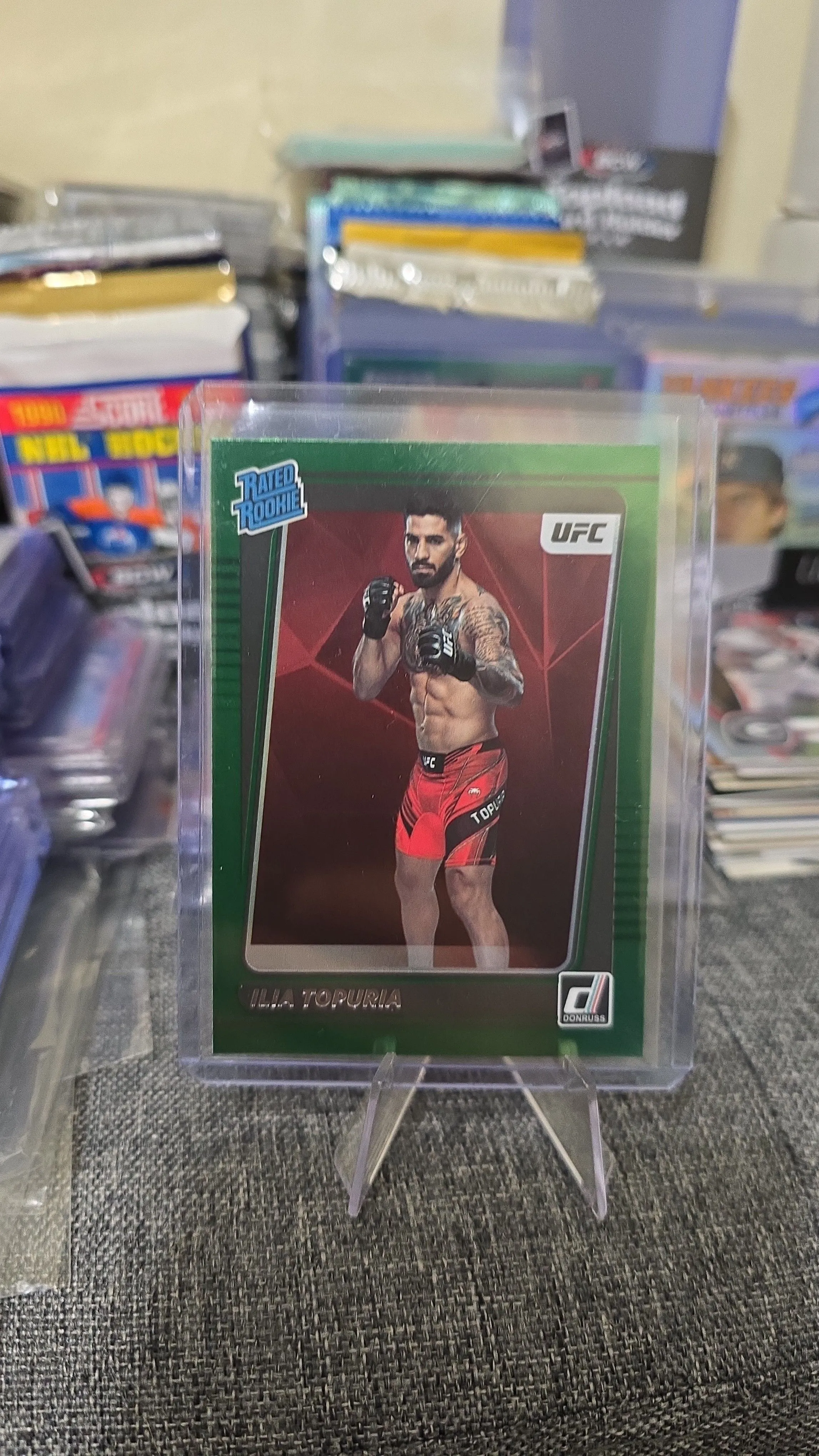 Product image for 2022 Donruss UFC Ilia Topuria Green Flood Rated Rookie #215