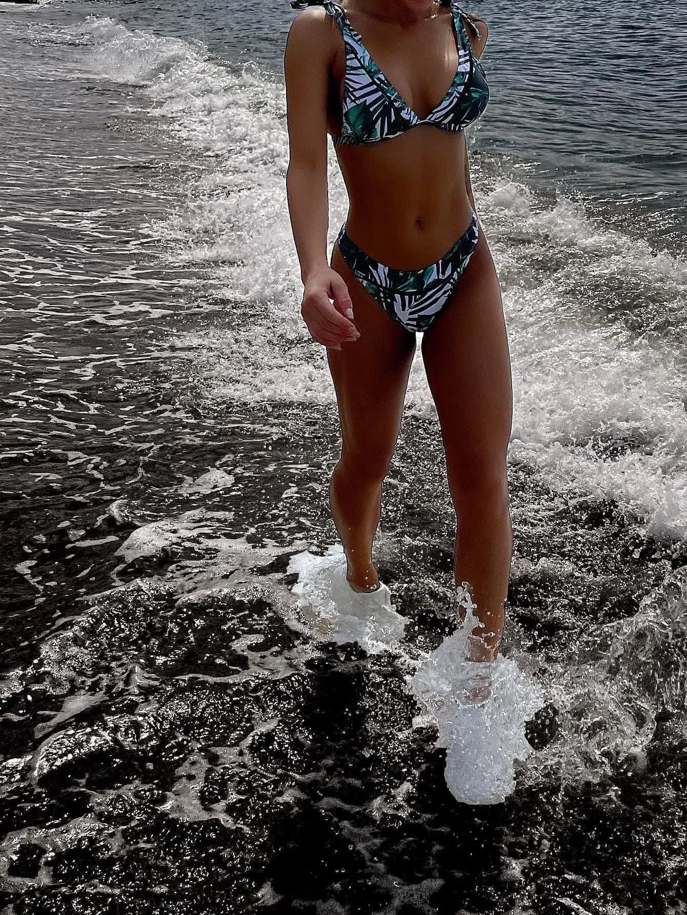 Product image for #14 Green & White Bikini