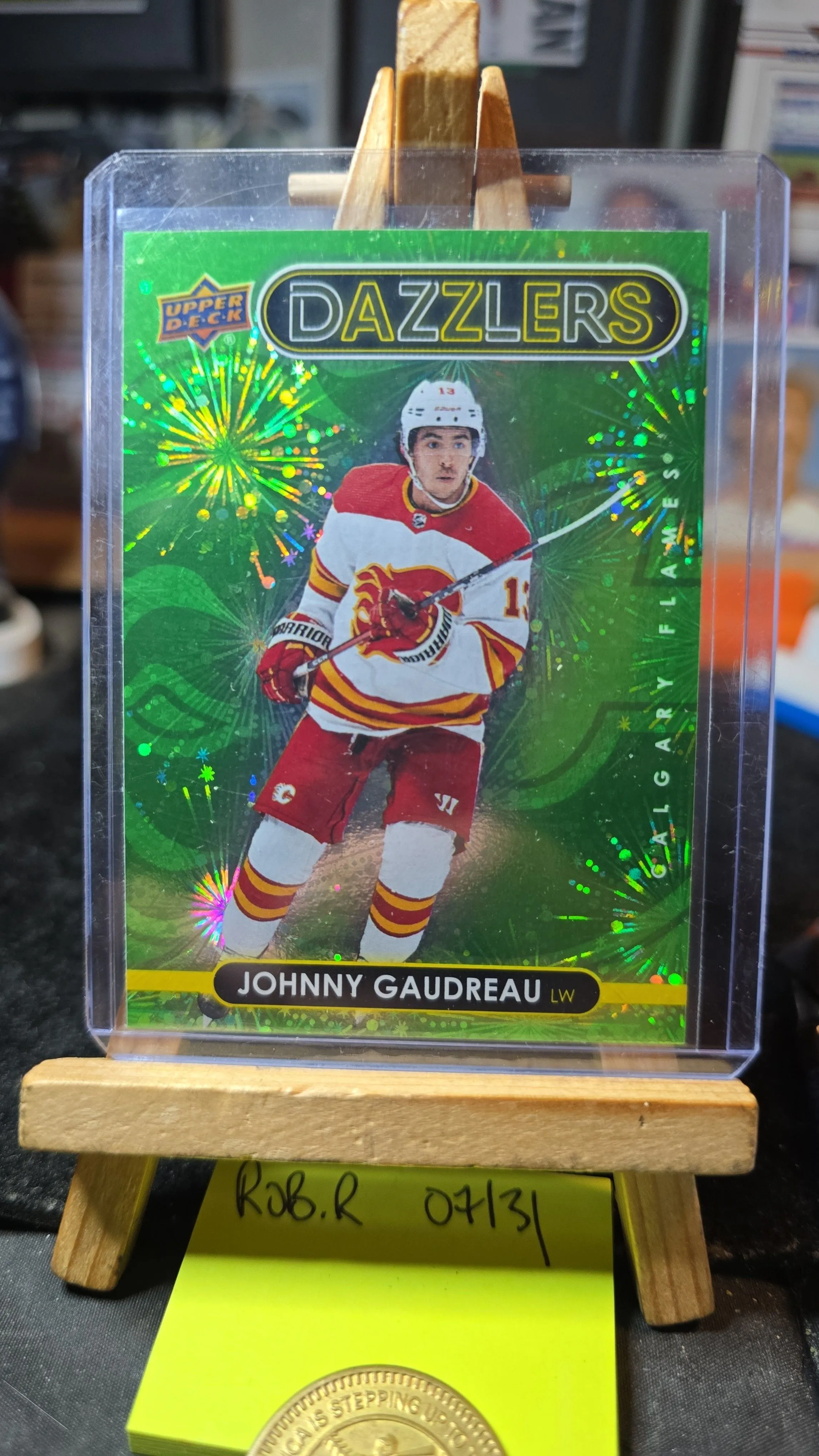 Product image for 2021-22 upper deck dazzlers JOHNNY GAUDREAU green