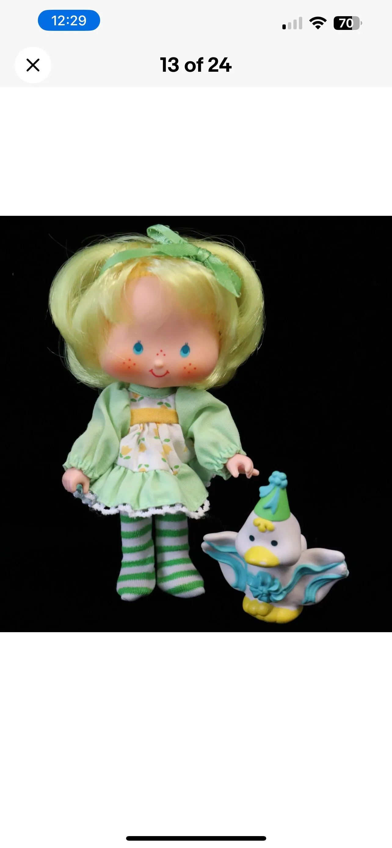 Product image for #2 Vintage Strawberry Shortcake Mint Tulip Party Pleaser Doll w/ Marsh Mallard Pet
