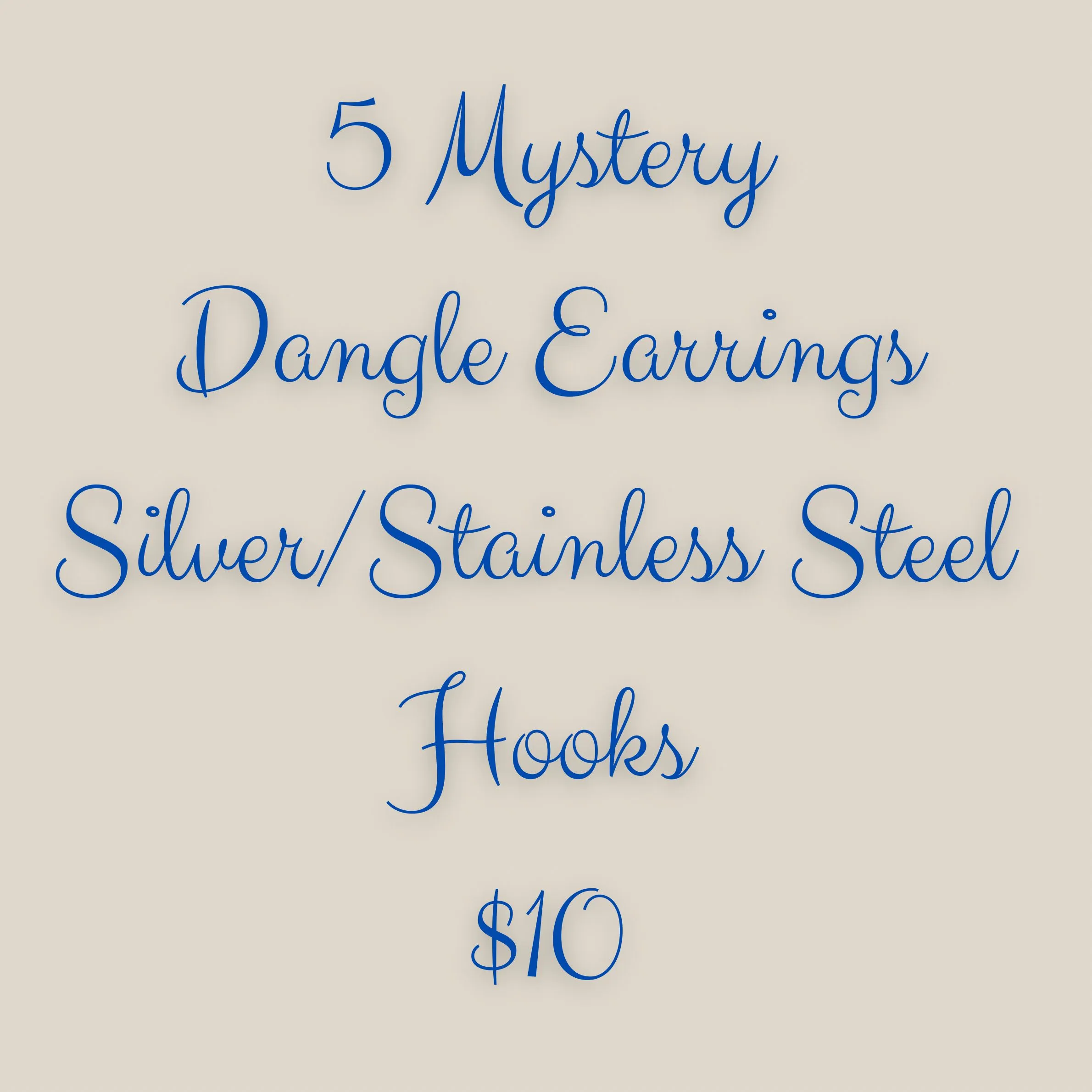 Product image for 5 Pack Mystery Dangle Earrings Silver/Stainless Steel Hooks
