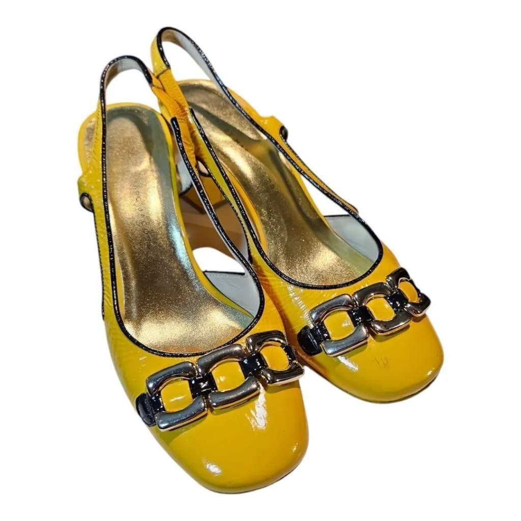 Product image for Marc Jacobs Yellow Slingback Heels Size 39.5