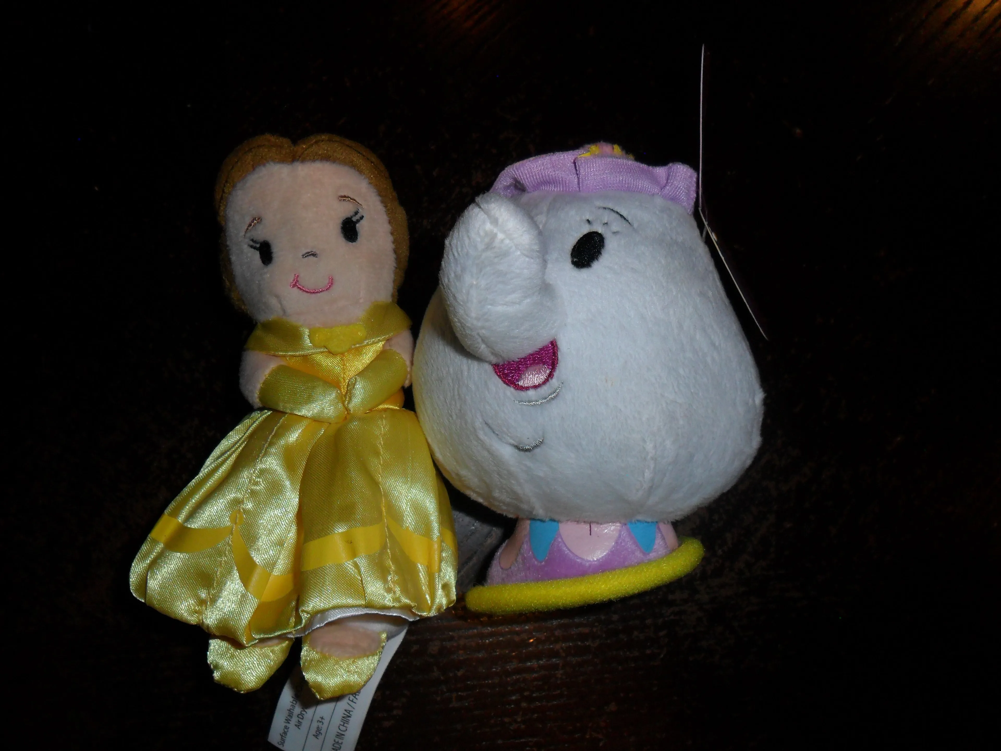 Product image for New set of 2 Disney Belle & Mrs Potts 7 inch plush