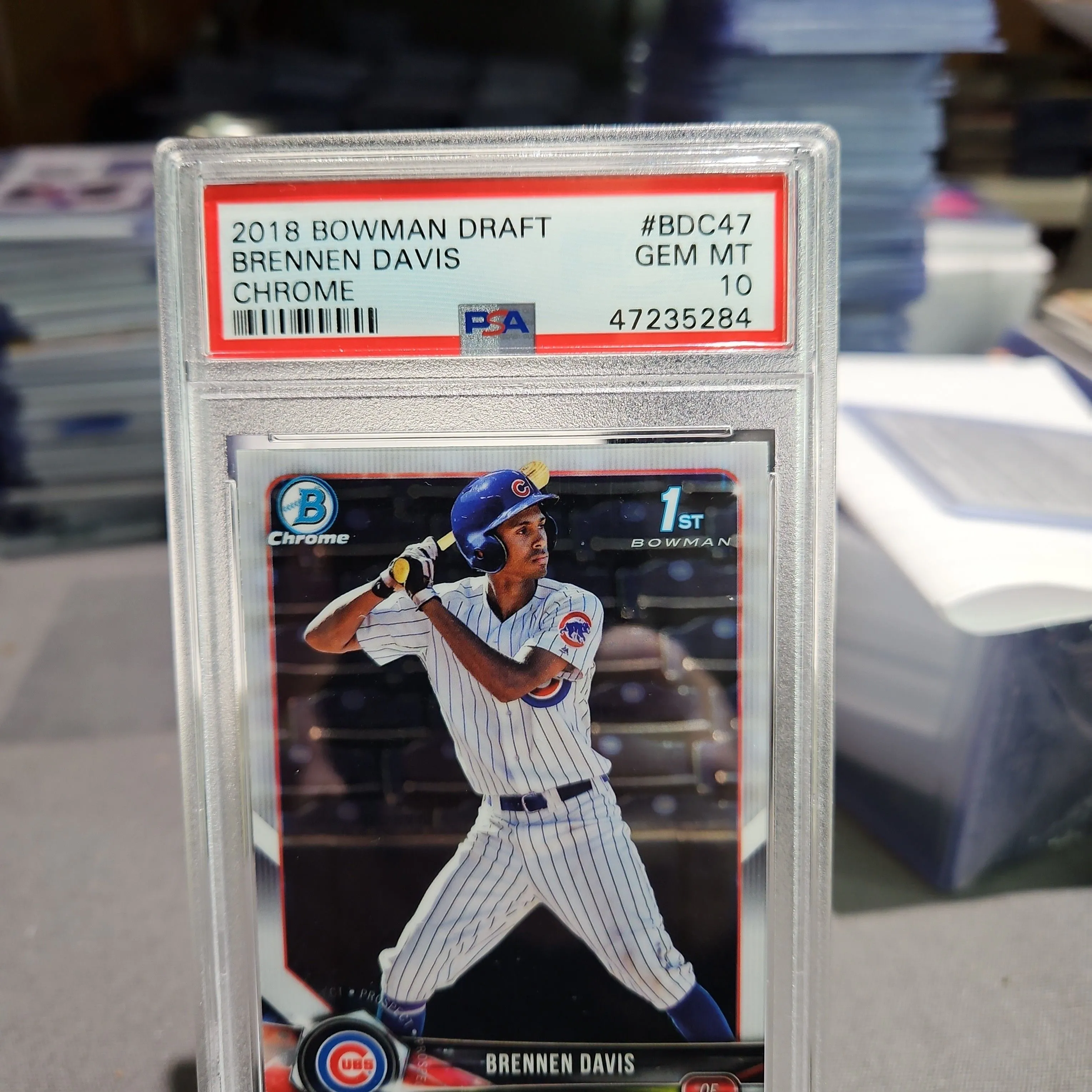 Product image for 2018 Bowman Draft Brennen Davis BDC47 Chrome PSA GEM MT 10