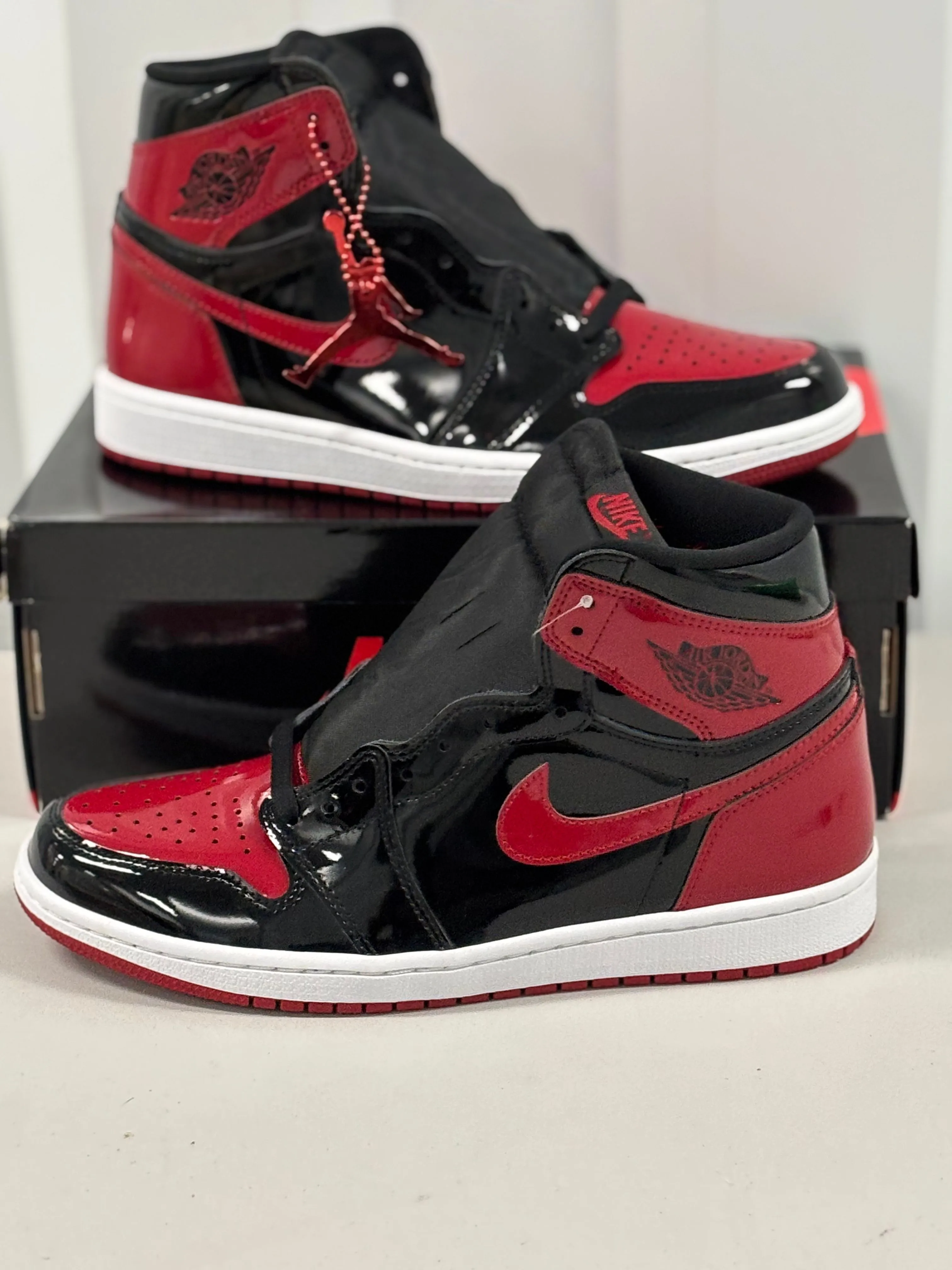 Product image for Size 9.5 -BRAND NEW ! men's Jordan 1 patent bred high
