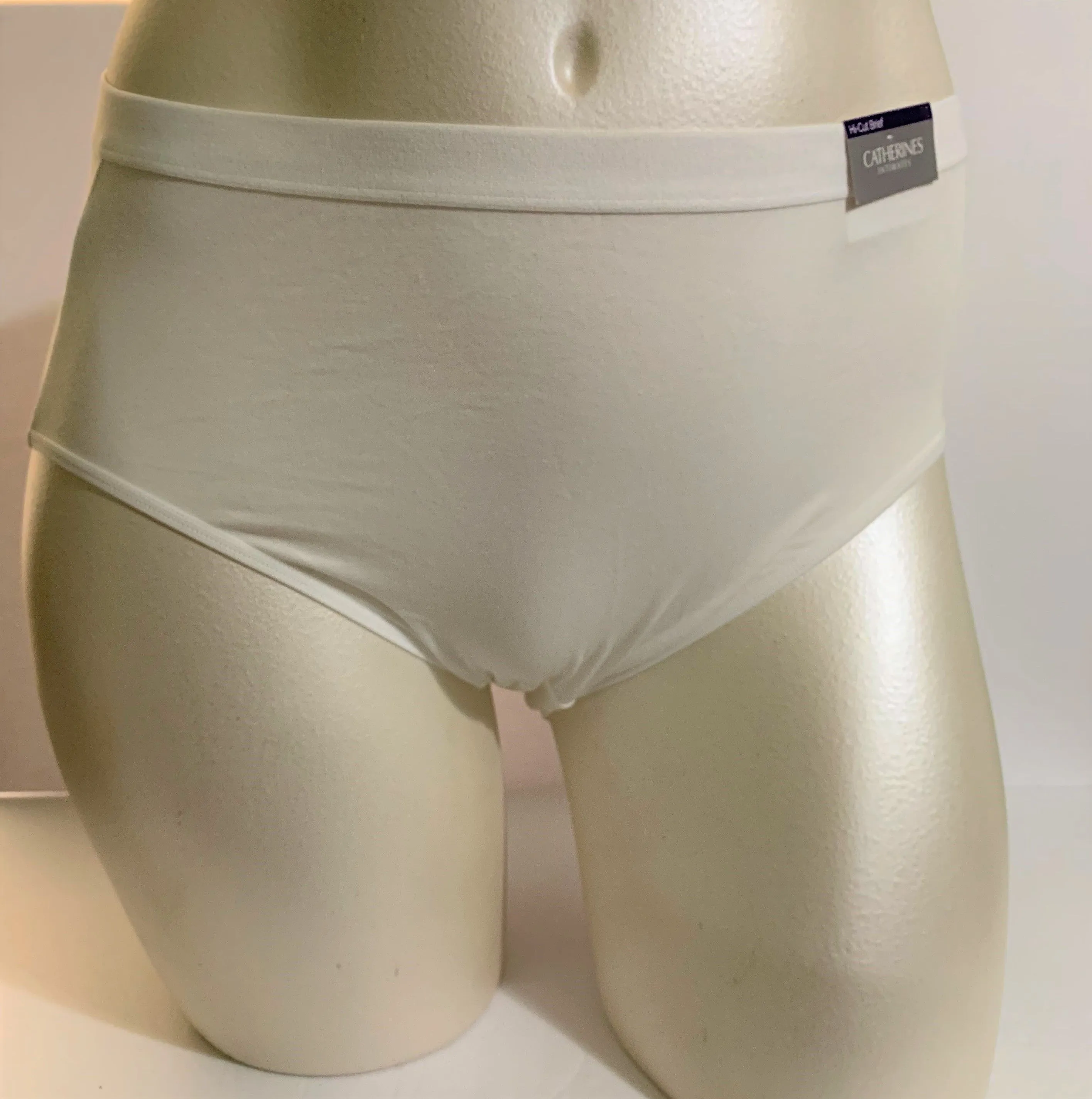 Product image for Catherines Hi-Cut Panties Underwear Cotton Blend Tagless White Plus Size 3X