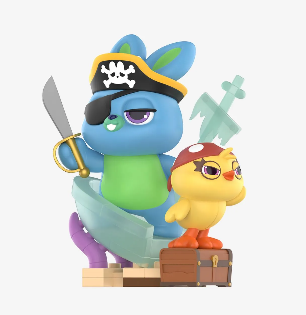 Product image for Toy Story - POPMART - Pirate Ducky and Bunny Spooky Night Series Figures Disney Pixar
