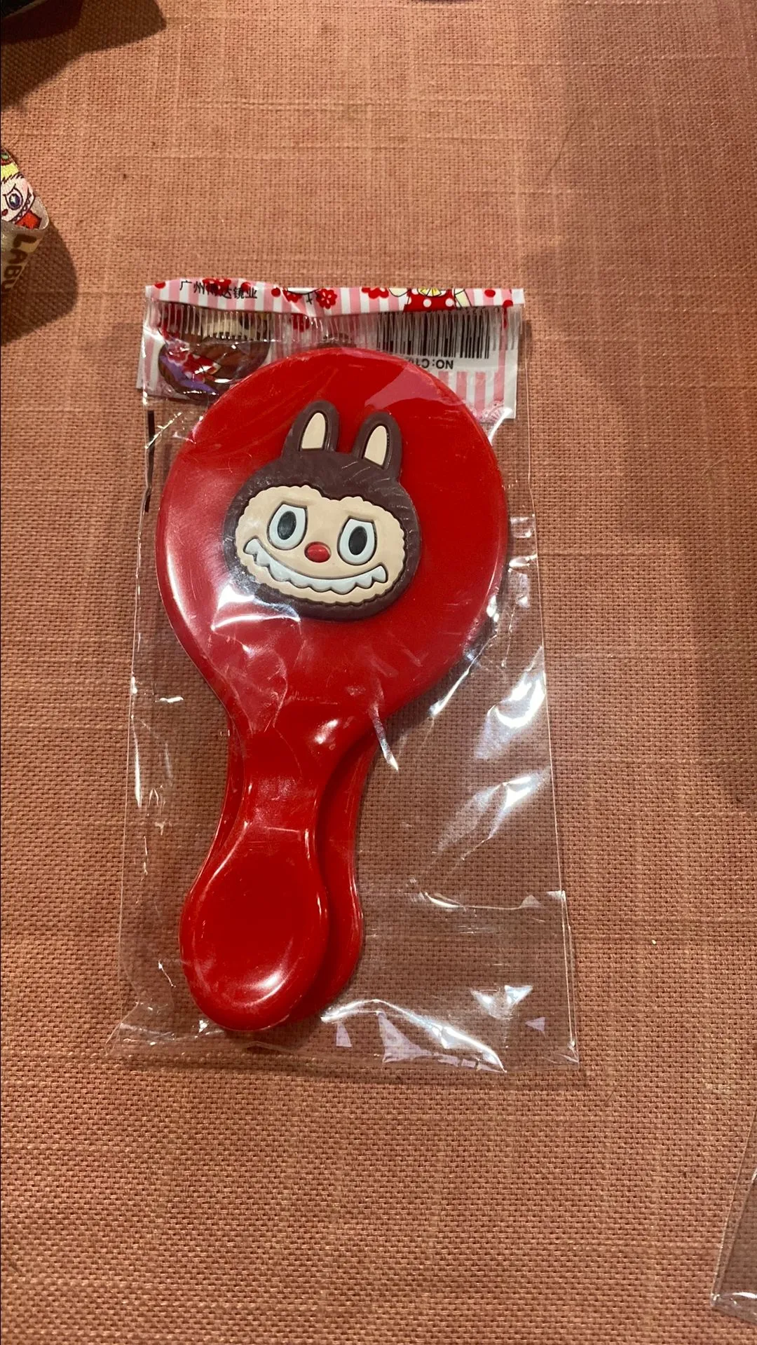 Product image for Red Labubu mirror and comb