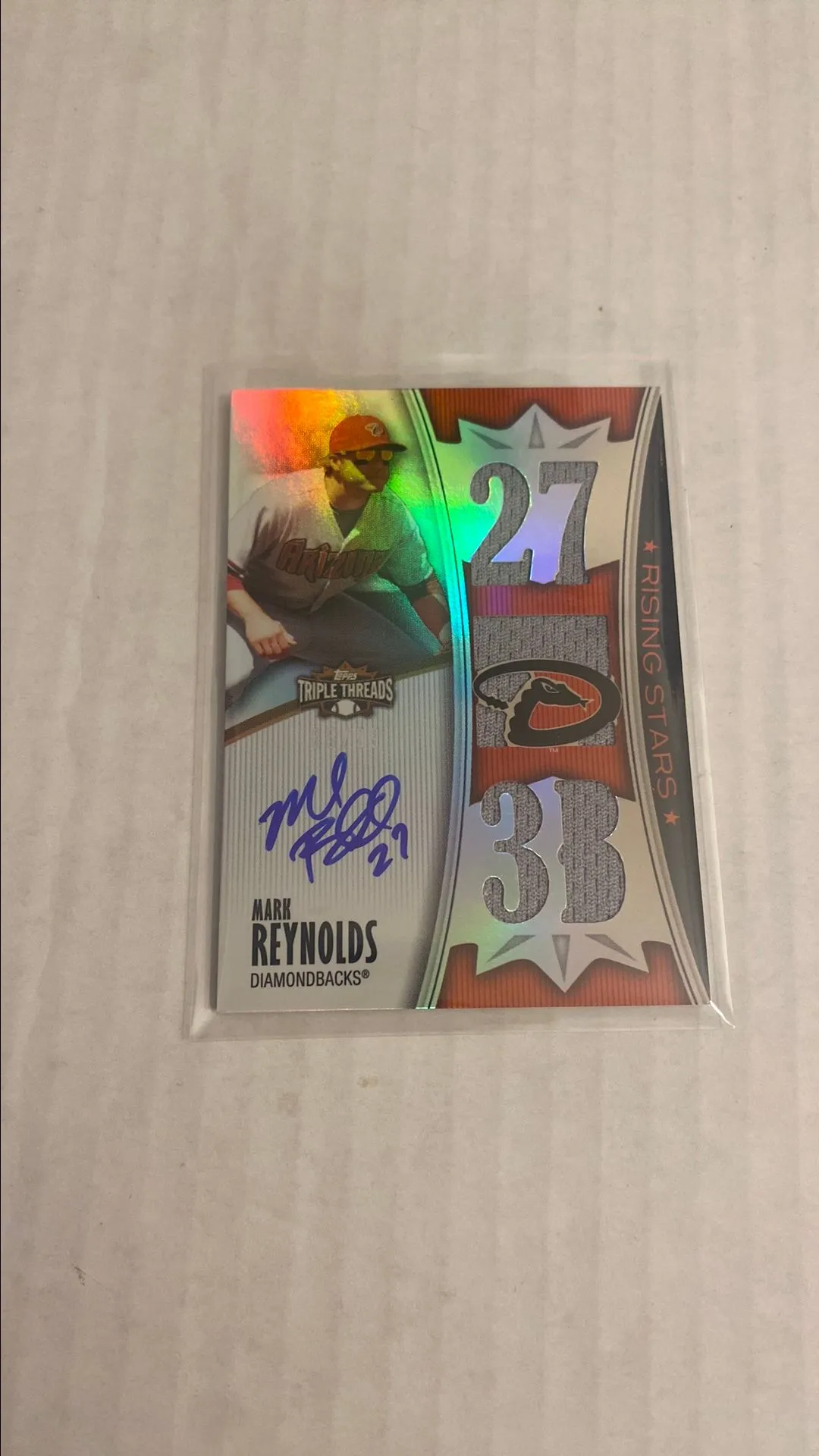 Product image for Mark Reynolds 2010 Triple Threads Rising Stars Patch On Card Auto #65/99     Diamondbacks