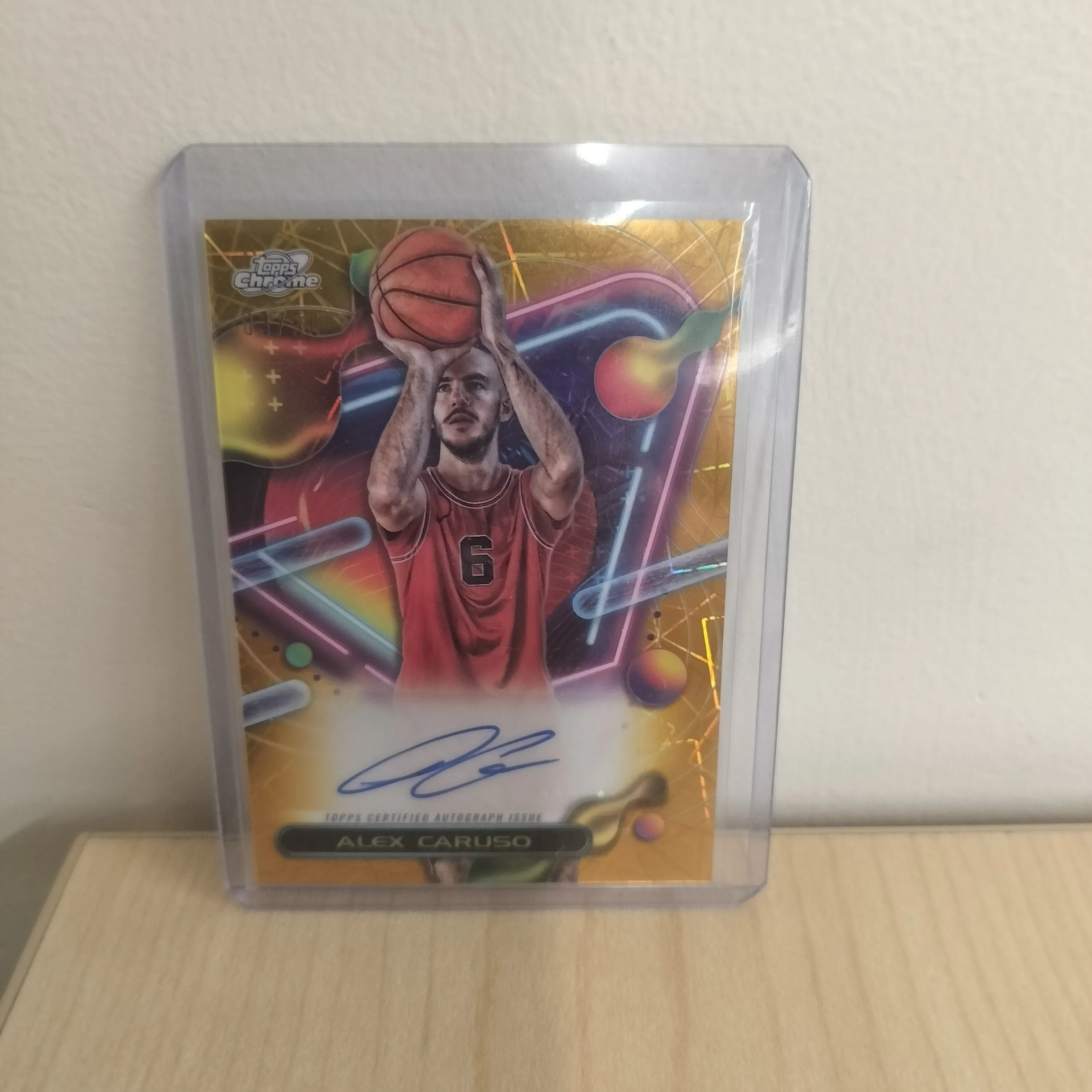 Product image for 2023-24 Topps Chrome Cosmic #CCAV-AC Alex Caruso Auto Variation Gold /50