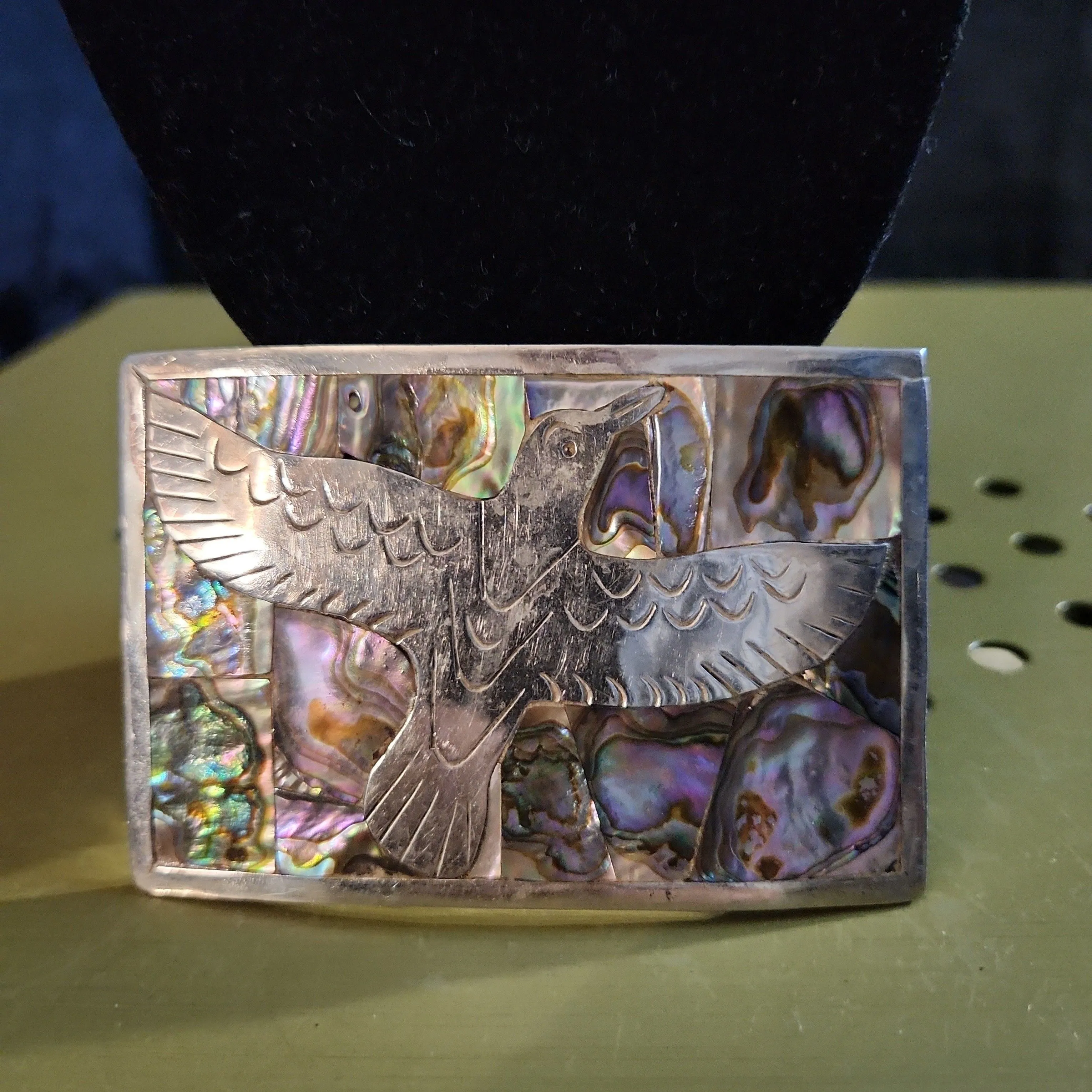 Product image for Vintage Abalone Belt Buckle