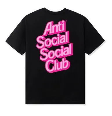 Product image for Anti Social Social Club Timeless Tshirt Tee Black And Pink - Size Medium