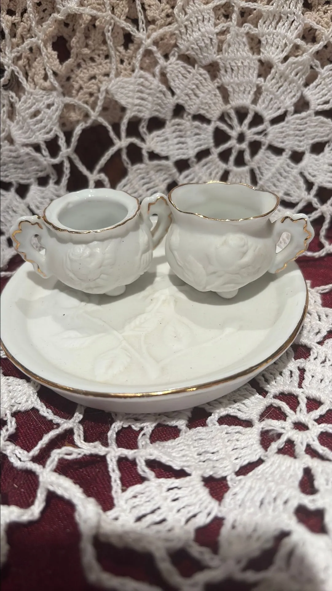 Product image for #26 set of 3 mini creamer and sugar bowl
