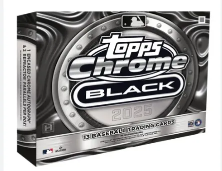 Product image for 1X TOPPS CHROME BLACK BASEBALL HOBBY BOX 2025